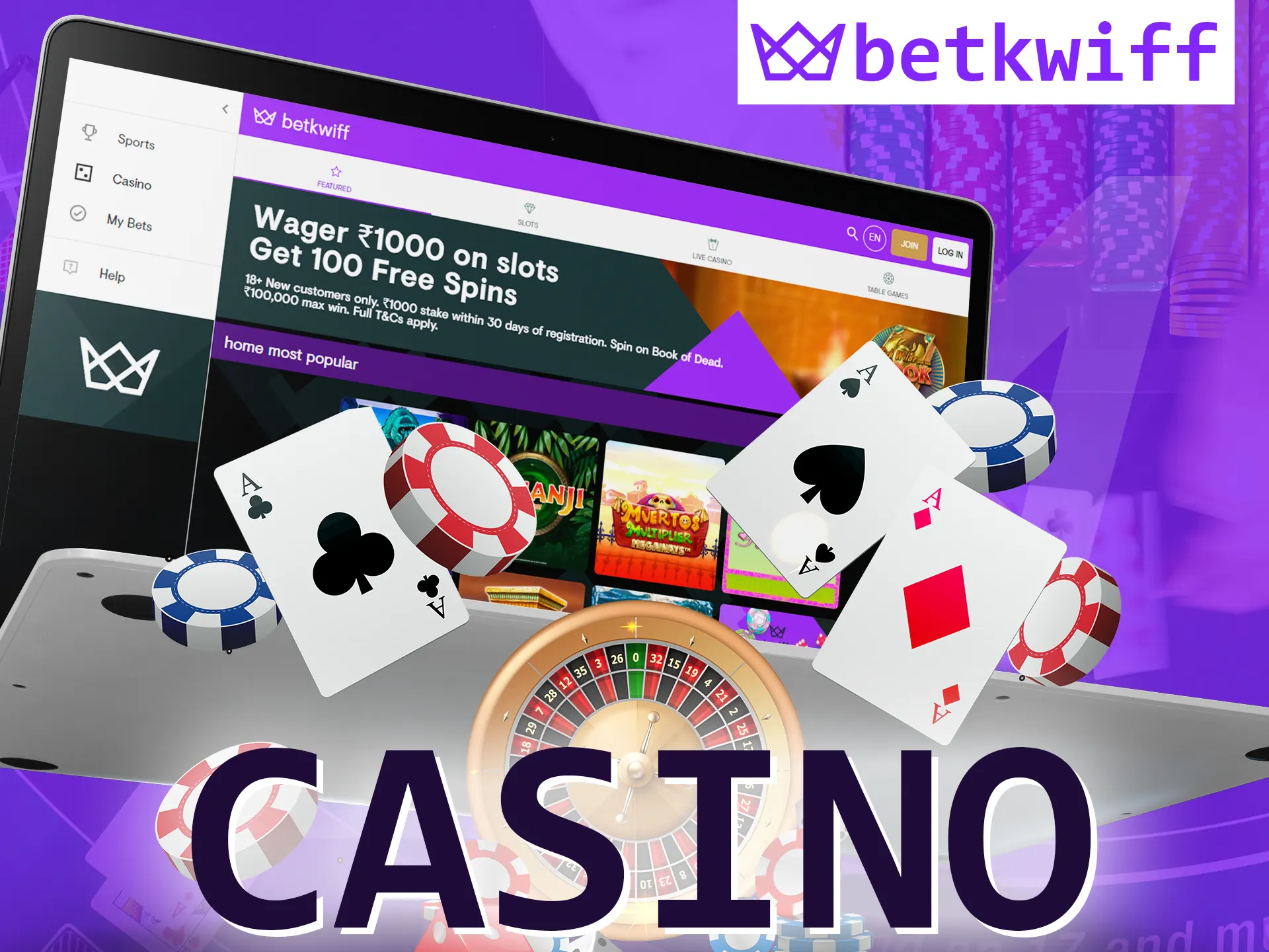With Betkwiff, go to the casino and play.