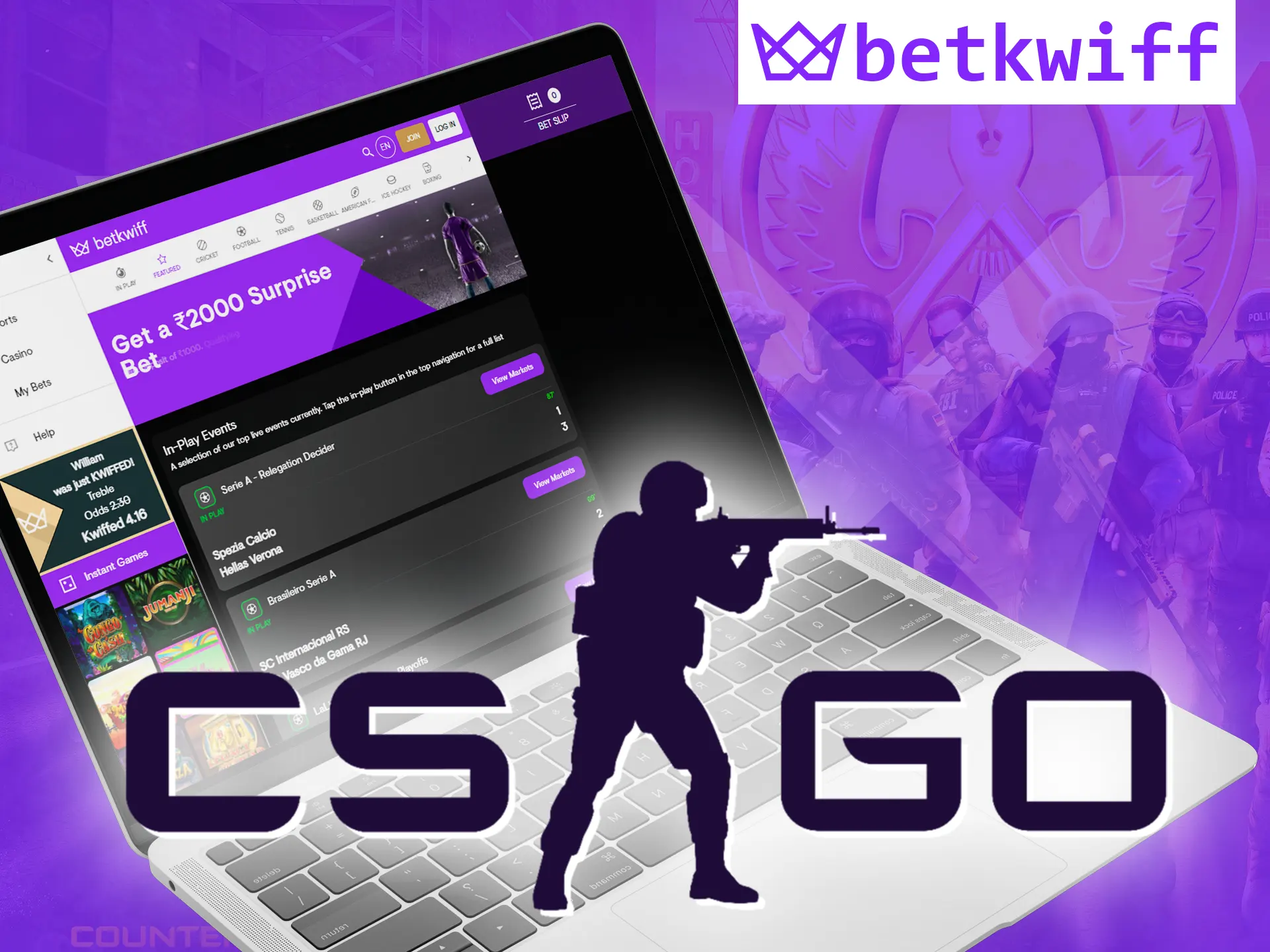 Place your bets on the CS:GO tournament with Betkwiff.