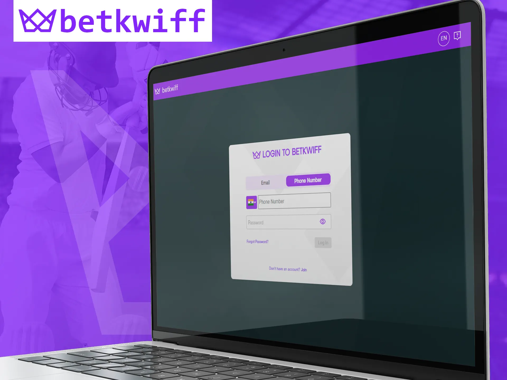 Log in to your Betkwiff account.