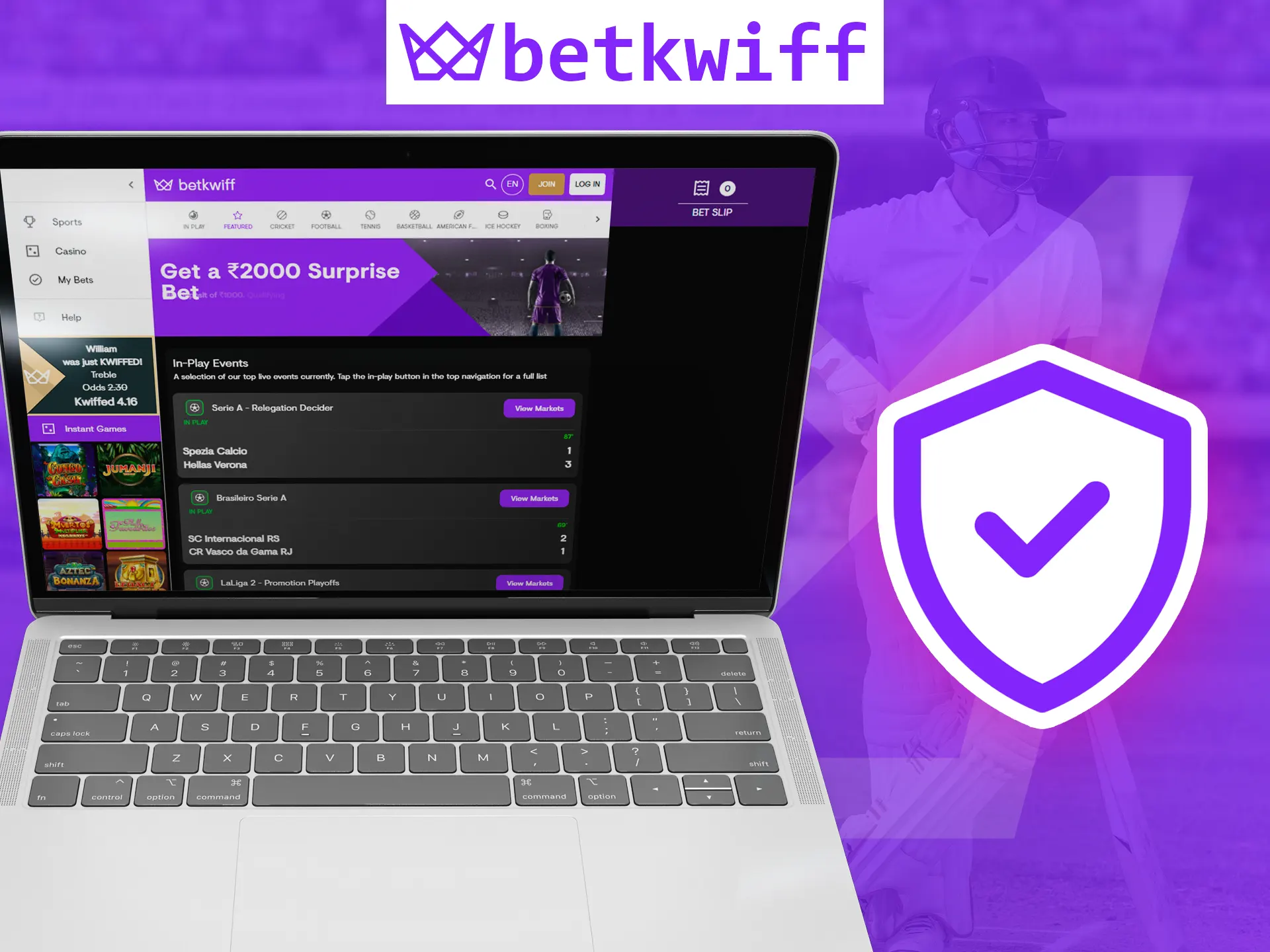 Betkwiff is safe for players, data will be secure.