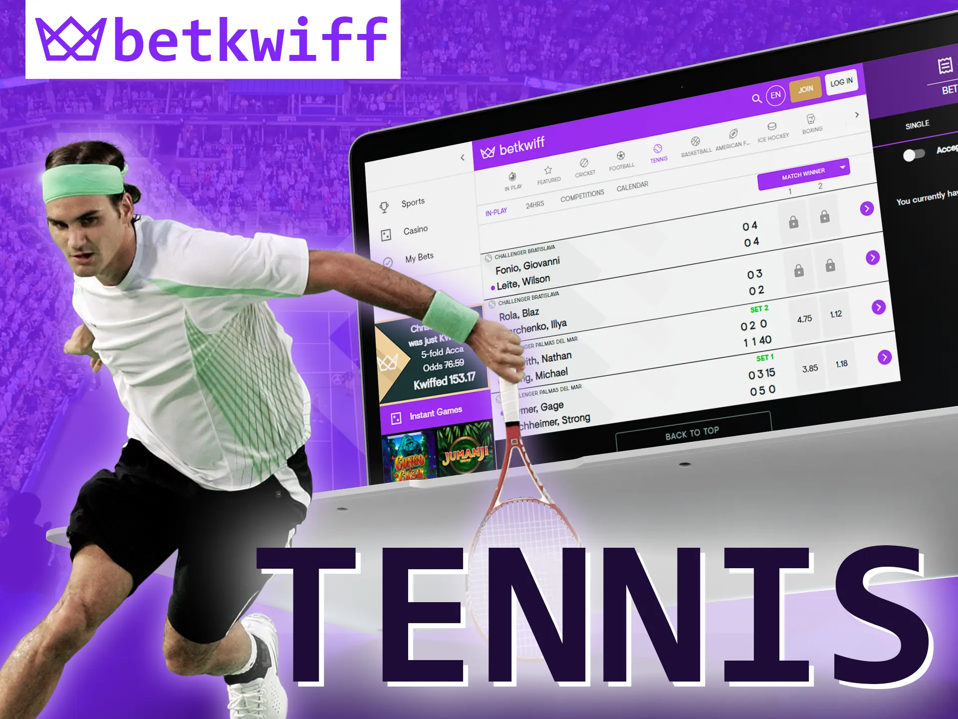 Bet on tennis with Betkwiff.
