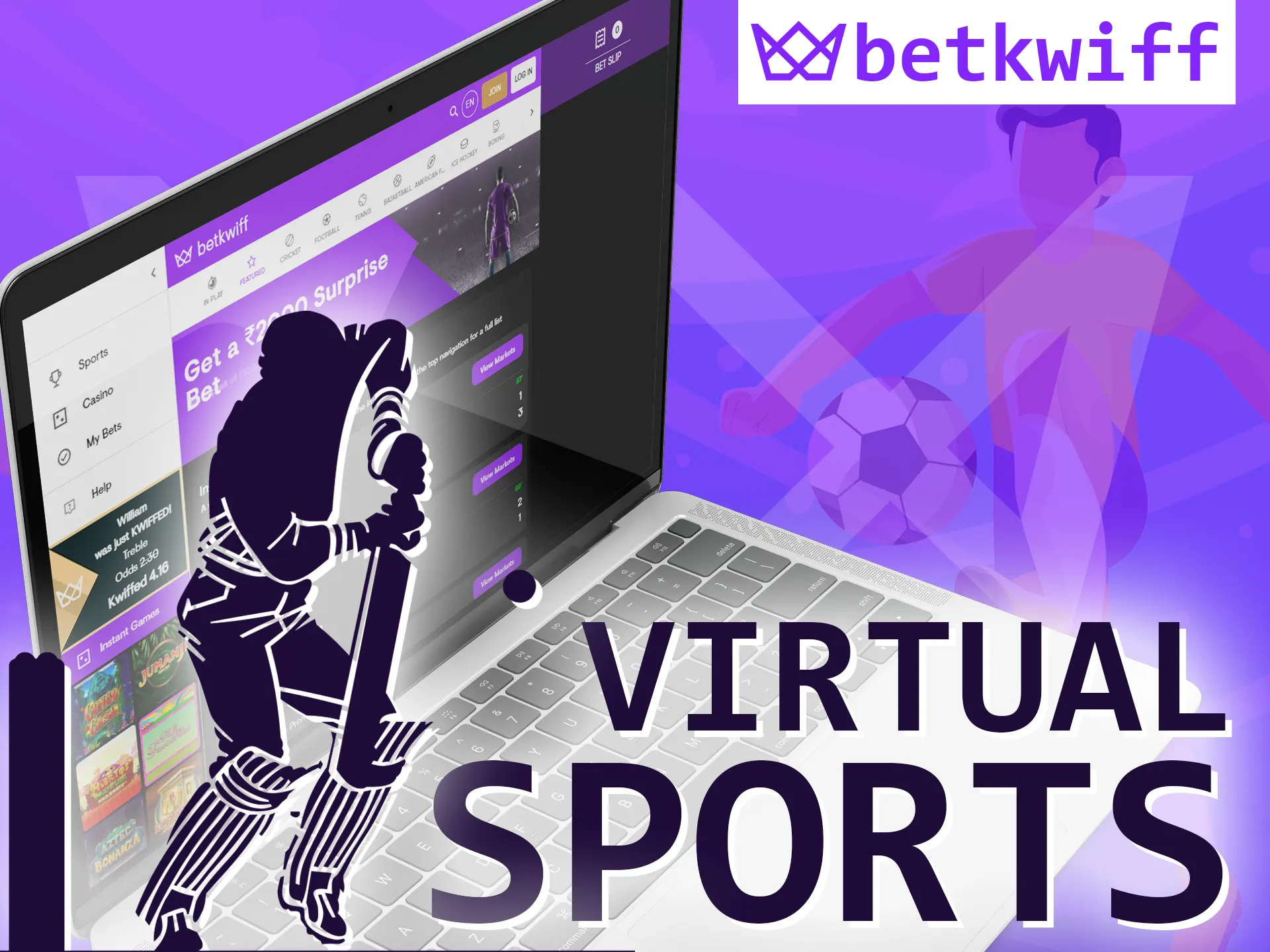 At Betkwiff you can bet on virtual sports.