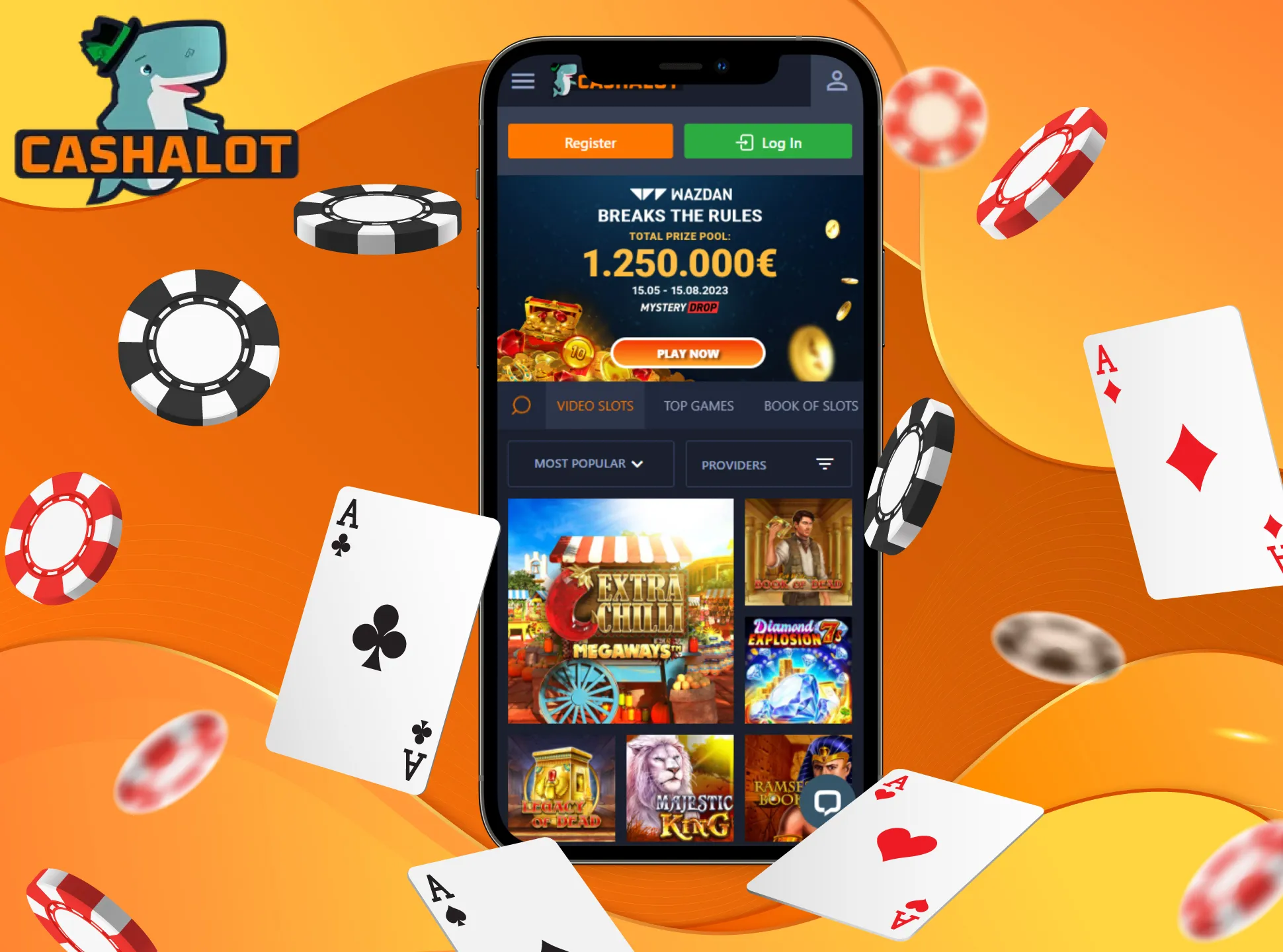 Play your favorite casino games in the Cashalot app.