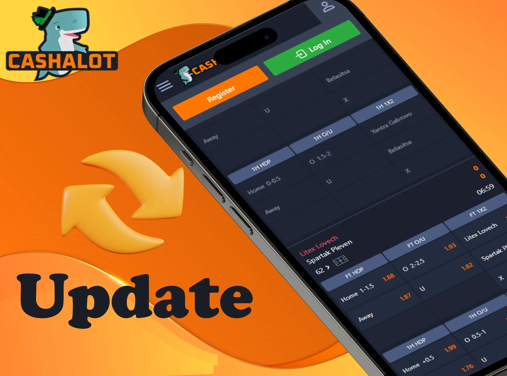 The Cashalot app is updated automatically after each start of the app.