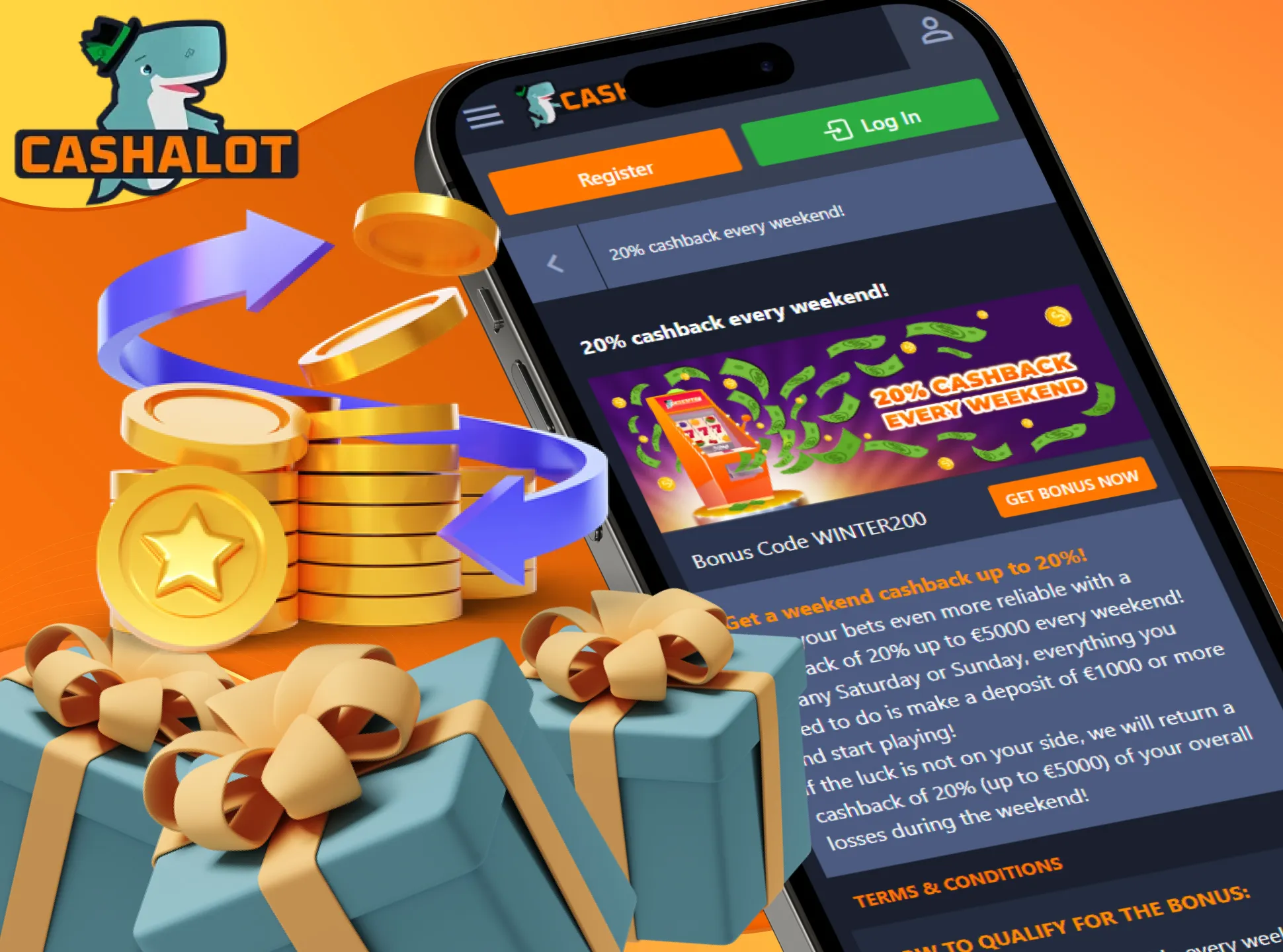 Get cashback after each deposit in the Cashalot app.