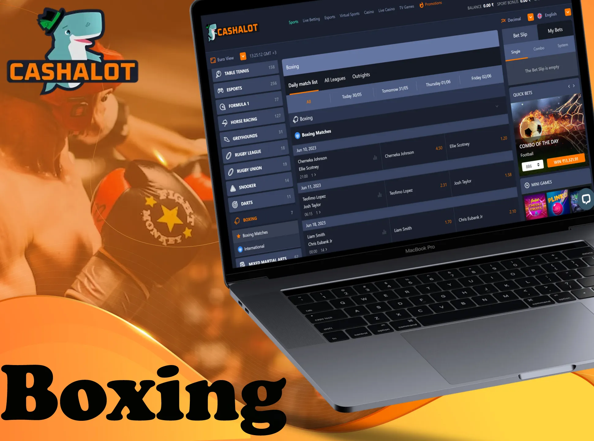 Bet on the best of your favorite fighters at Cashalot.