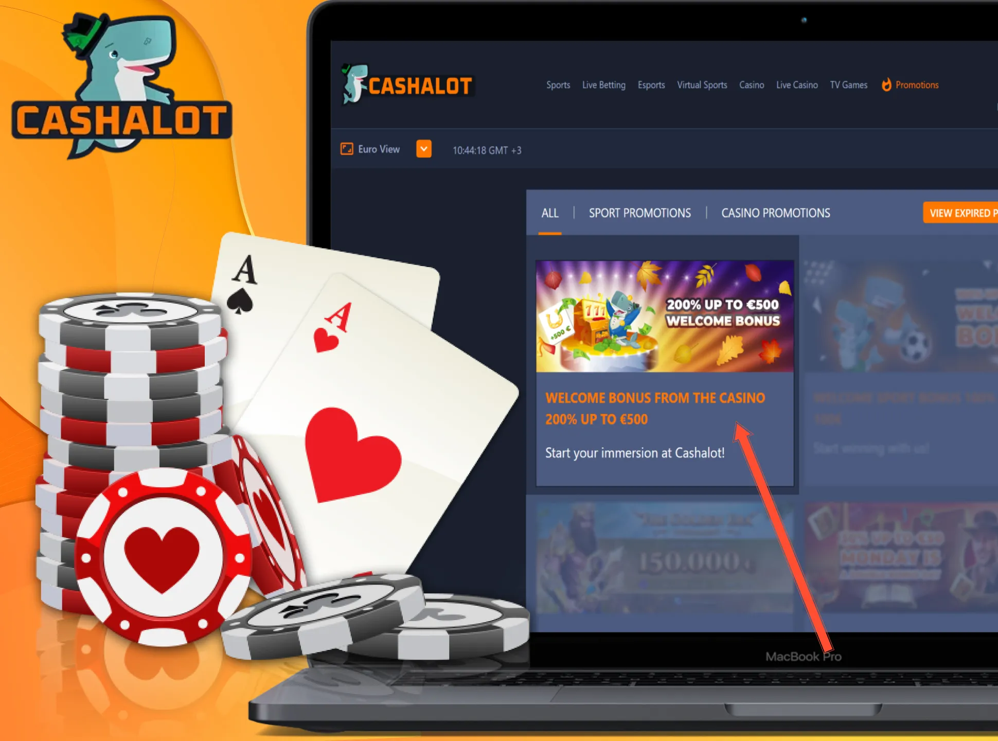 Get your casino welcome bonus by playing the Cashalot casino games.