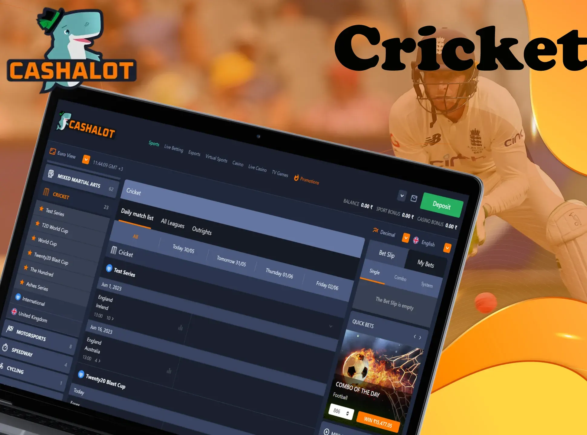 Bet on the most famous cricket teams in India at Cashalot.