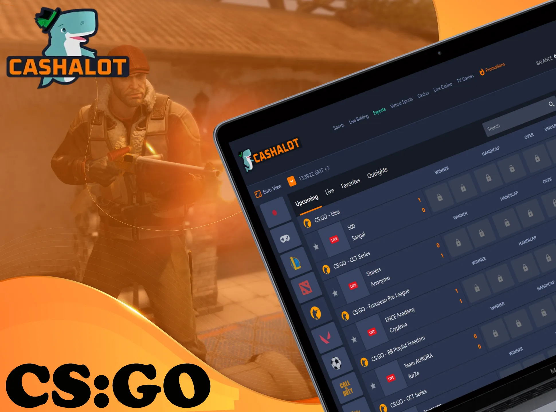 CS:GO is a great esports discipline for betting on at Cashalot.
