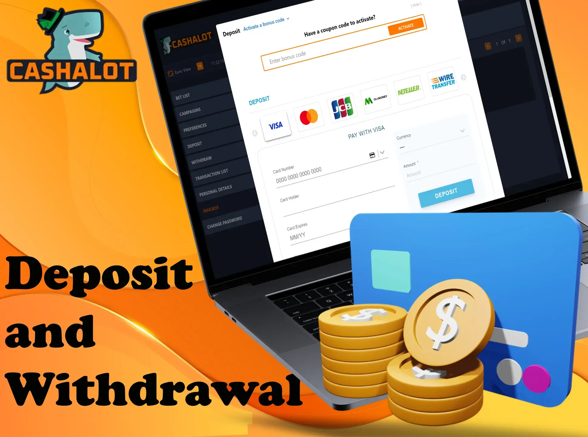 Withdraw money at Cashalot without any problem.