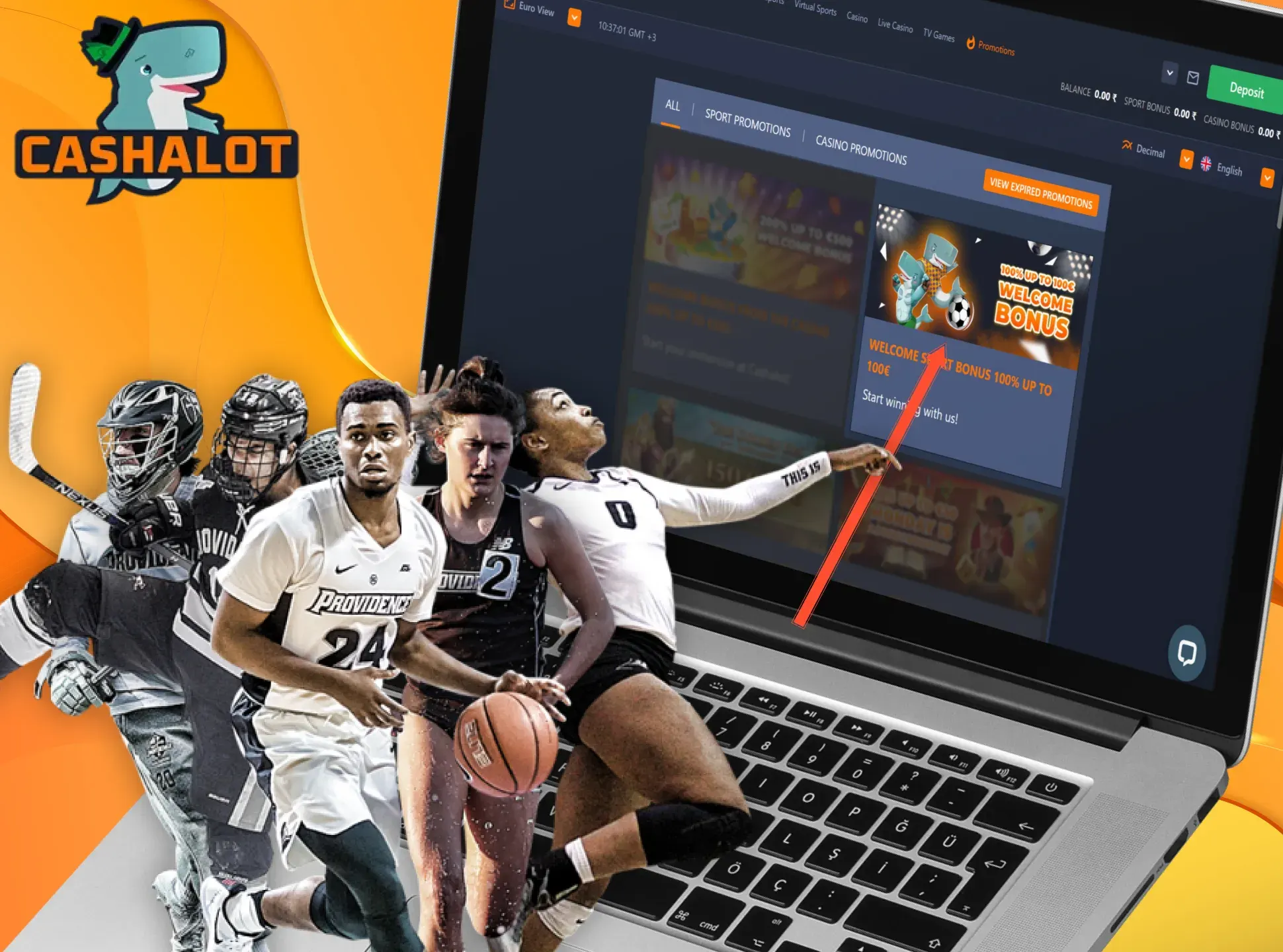 Get your Cashalot sports bonus after making some bets.