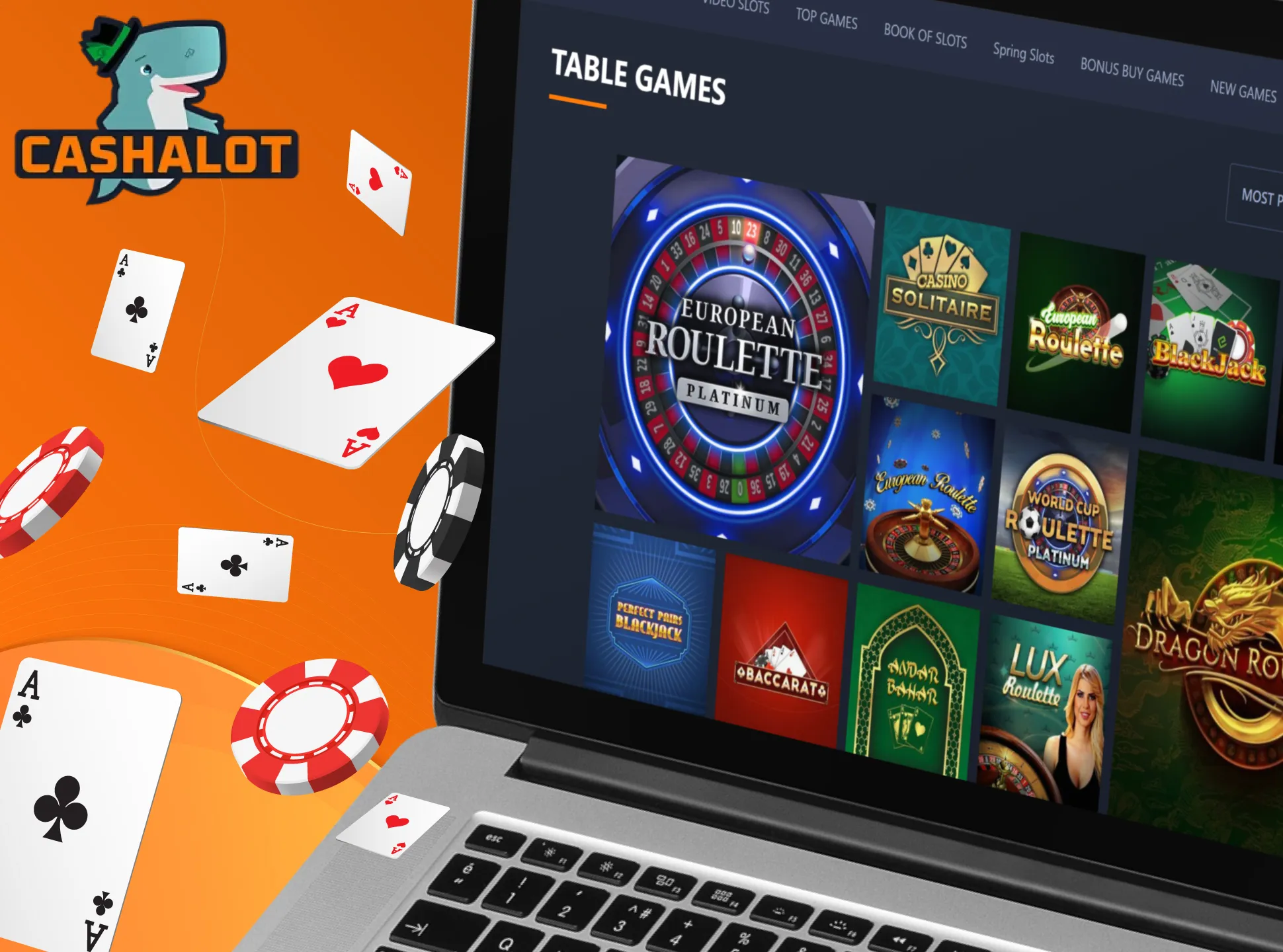 Play table games with real people at Cashalot casino.