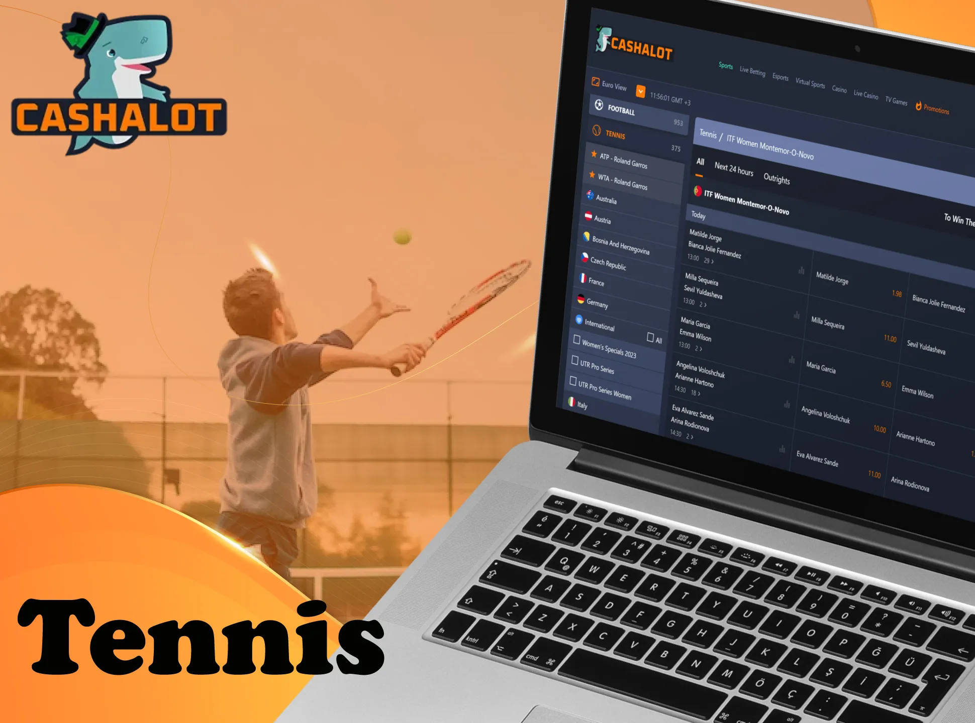 Bet on legendary tennis players at Cashalot.