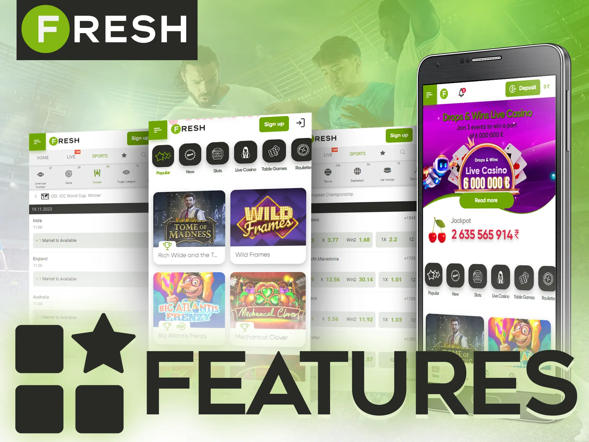Learn more about the Fresh Casino app features.