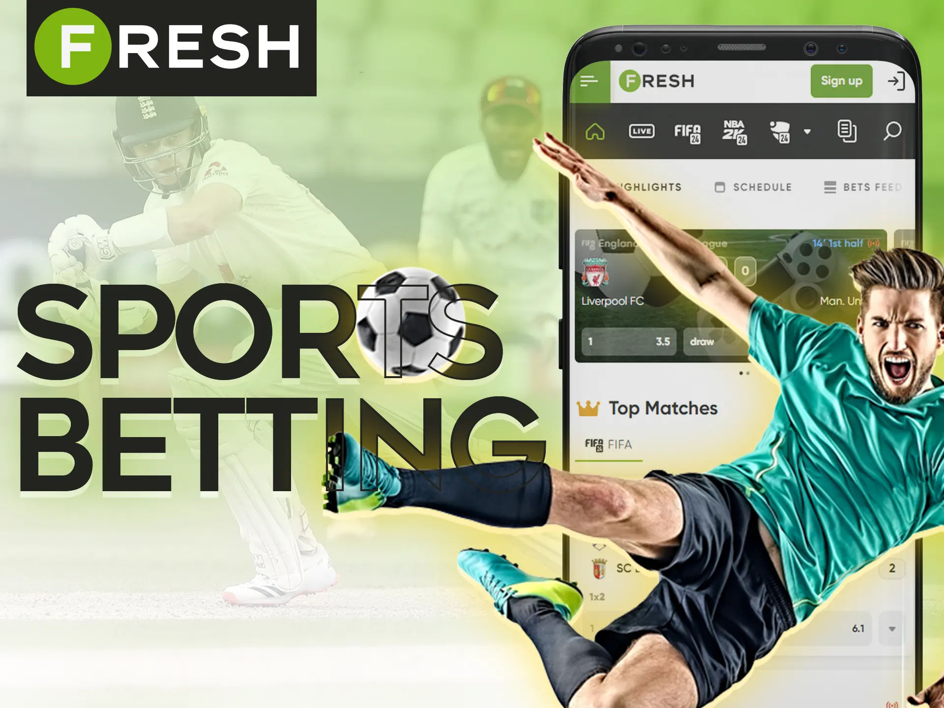 Bet on your favorite sports quicker with the Fresh Casino app.