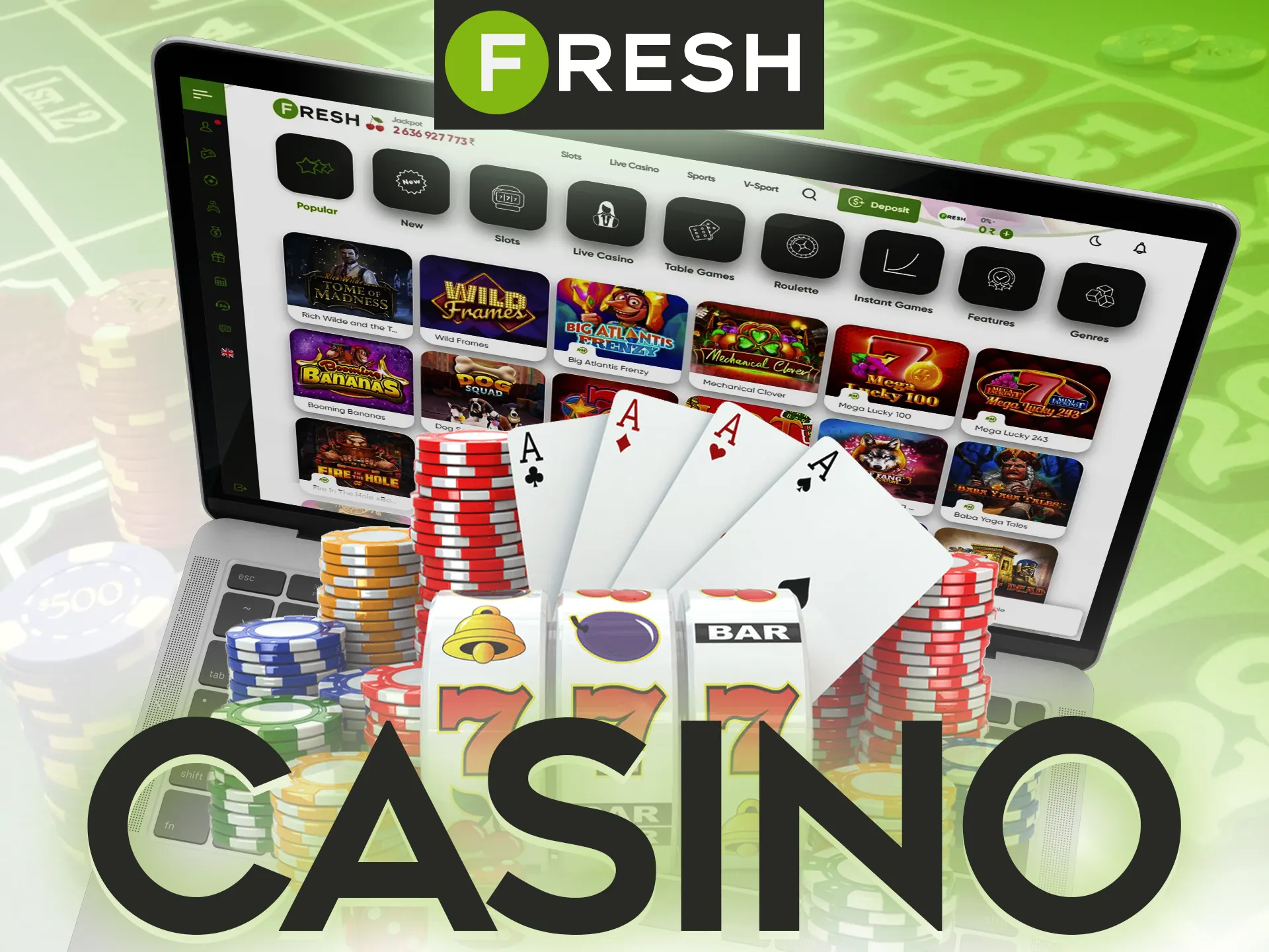 Play casino games in the Fresh Casino casino.