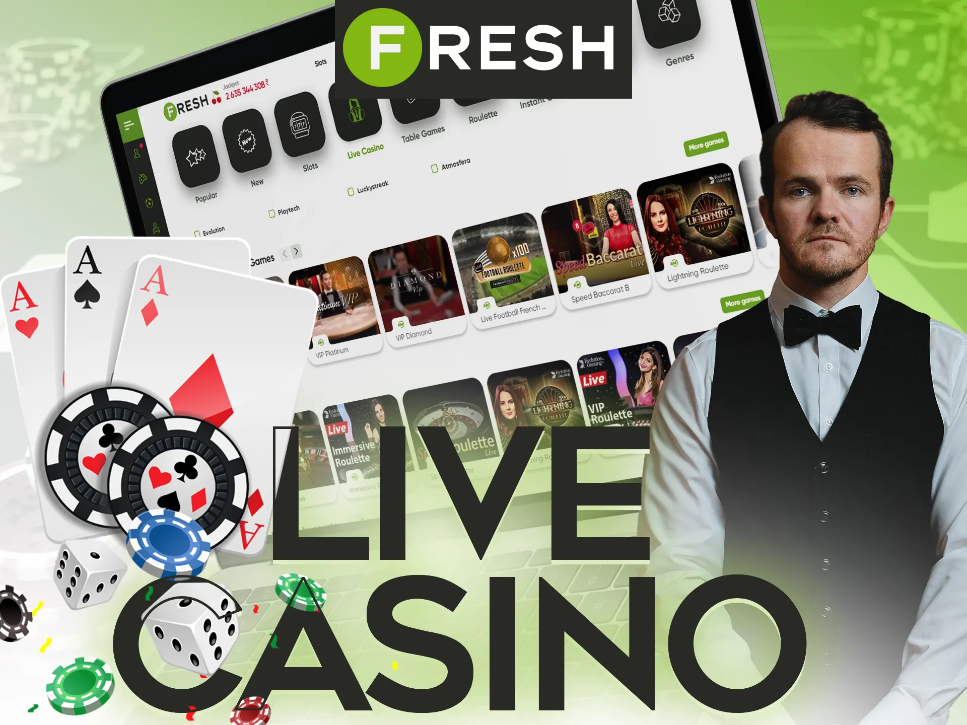 Play Fresh Casino games with real people.
