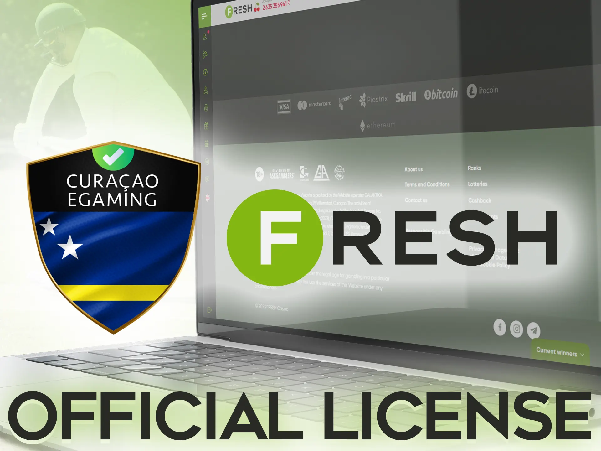 Fresh Casino has all of the required licenses for working.