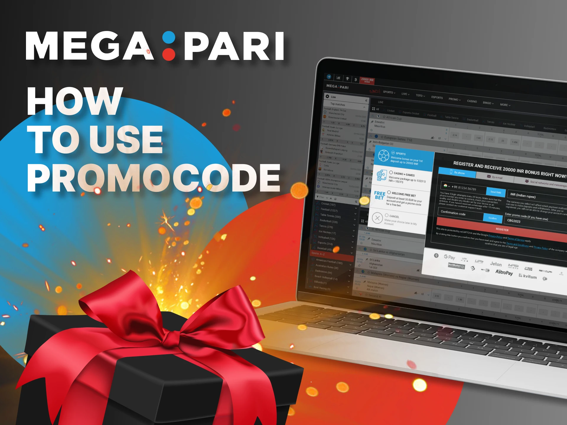 Use these instructions to get the benefits of Megapari promo code.