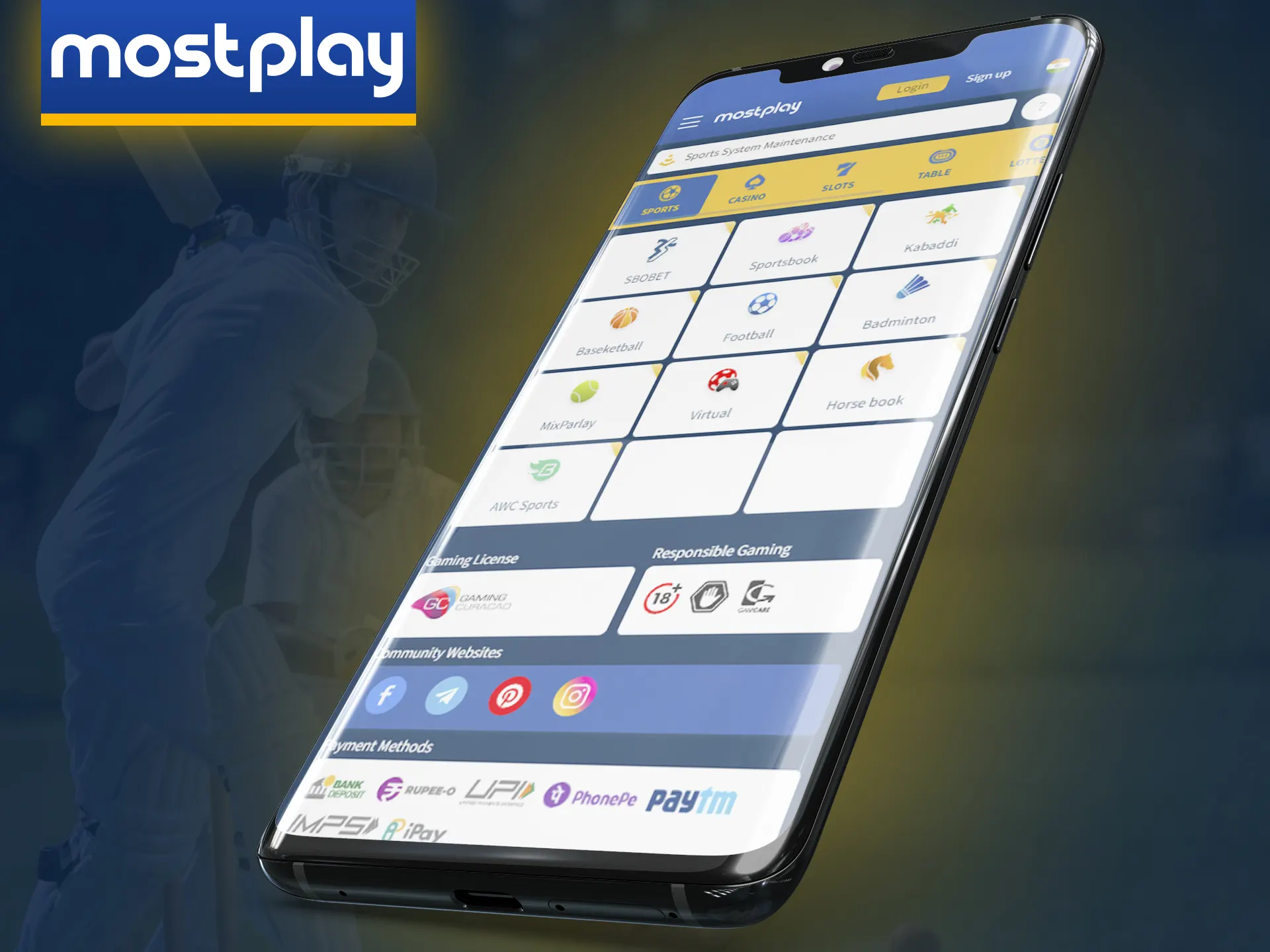 Use the Mostplay mobile website version on any mobile device.