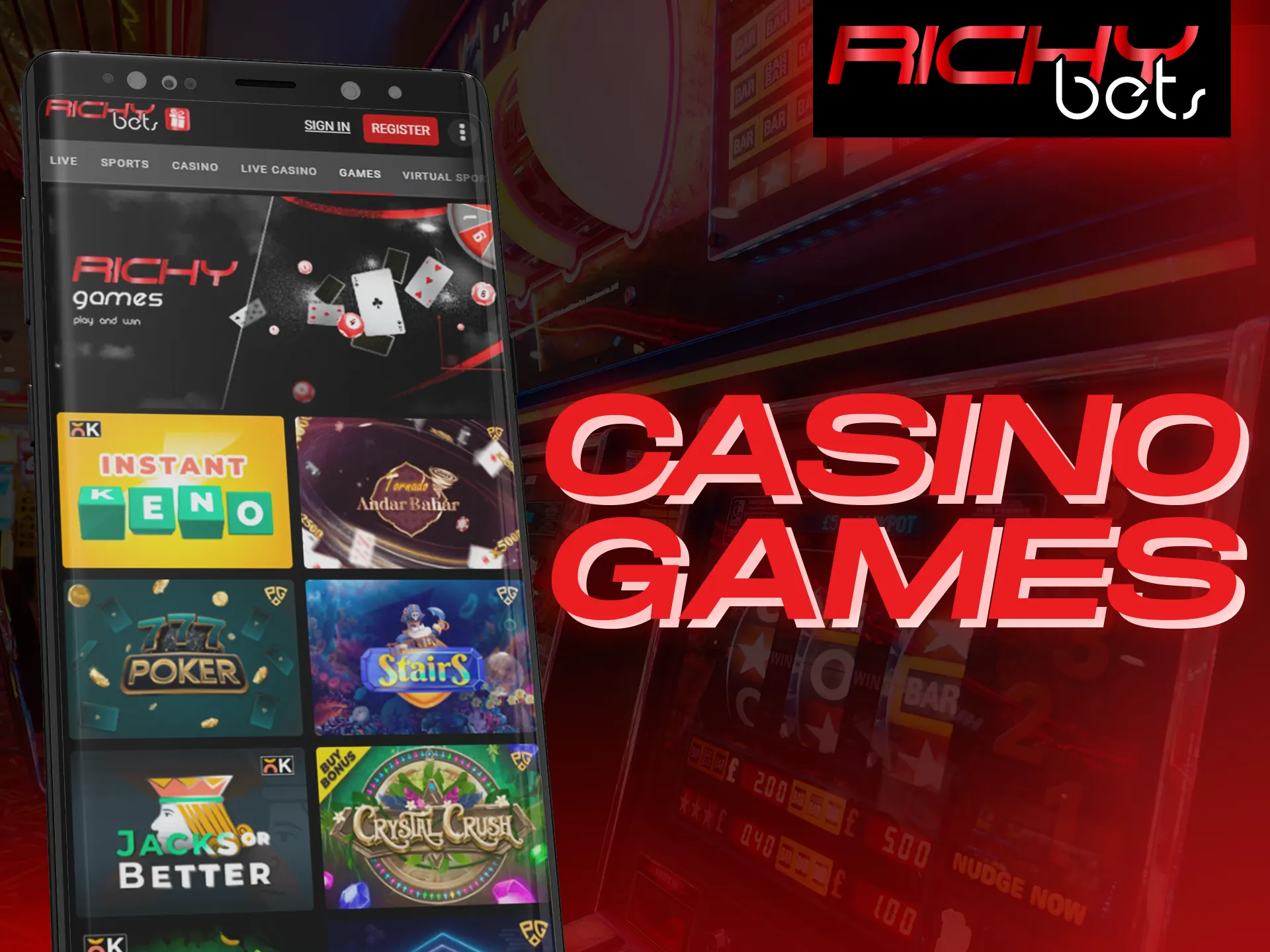 Try every game in the Richybets casino.
