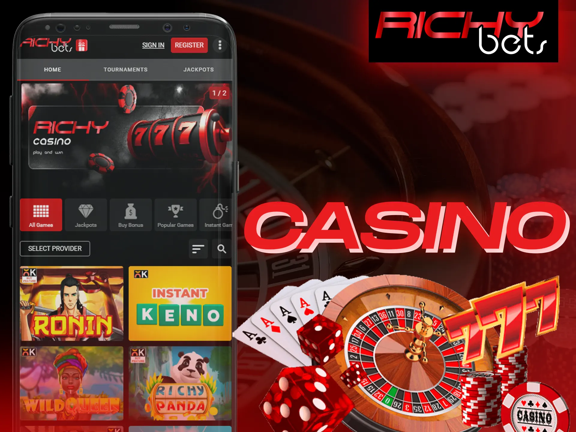 Visit the Richybets casino.