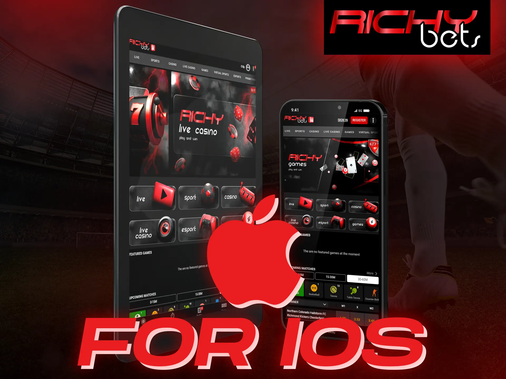 Richybets app supports many iOS devices.