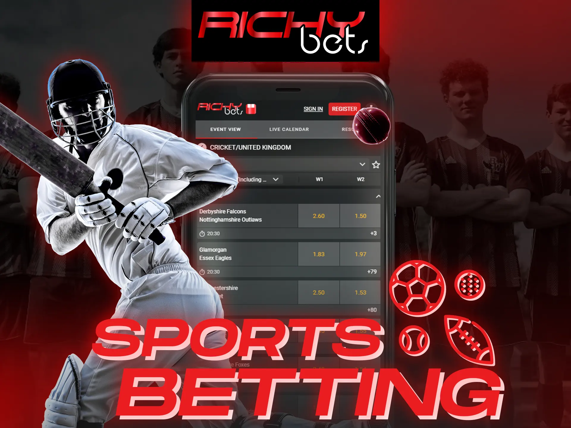 Bet on different sports on the Richybets sports page.