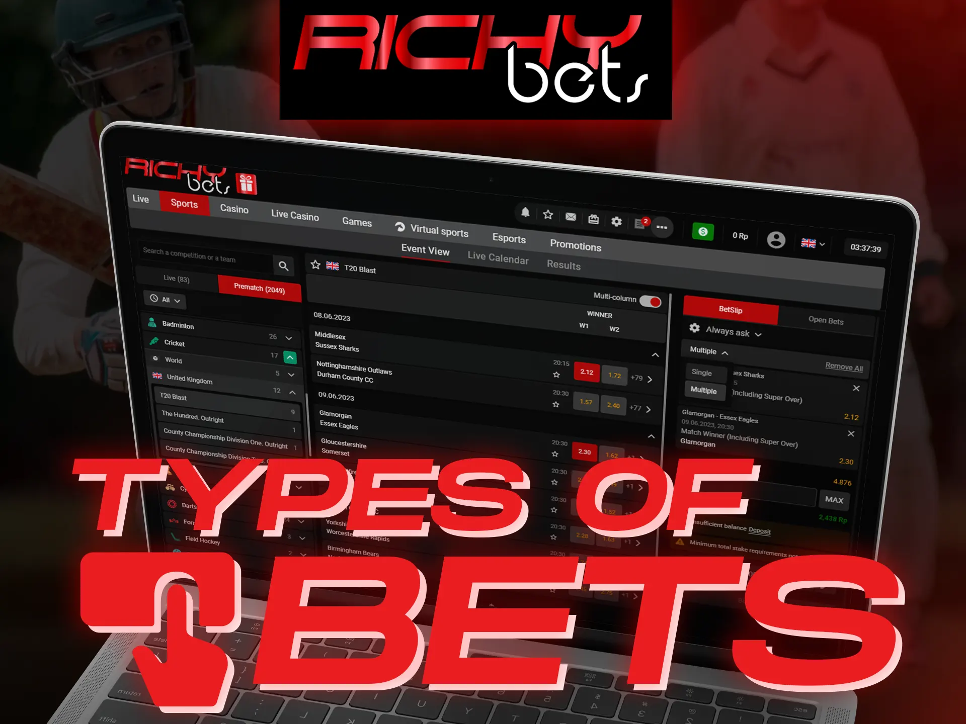 Try different types of bets when making new bets at the Richybets.