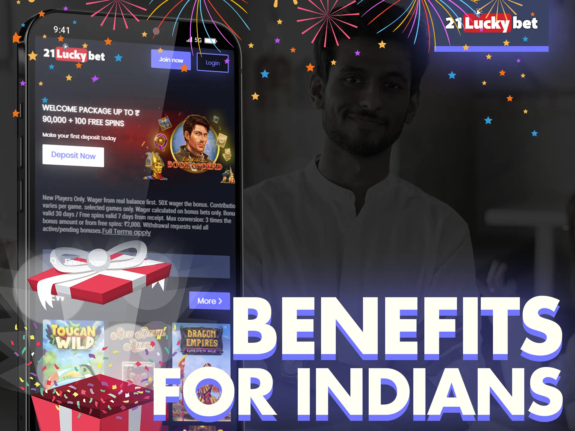 In 21luckybet app count on the best benefits and bonuses.