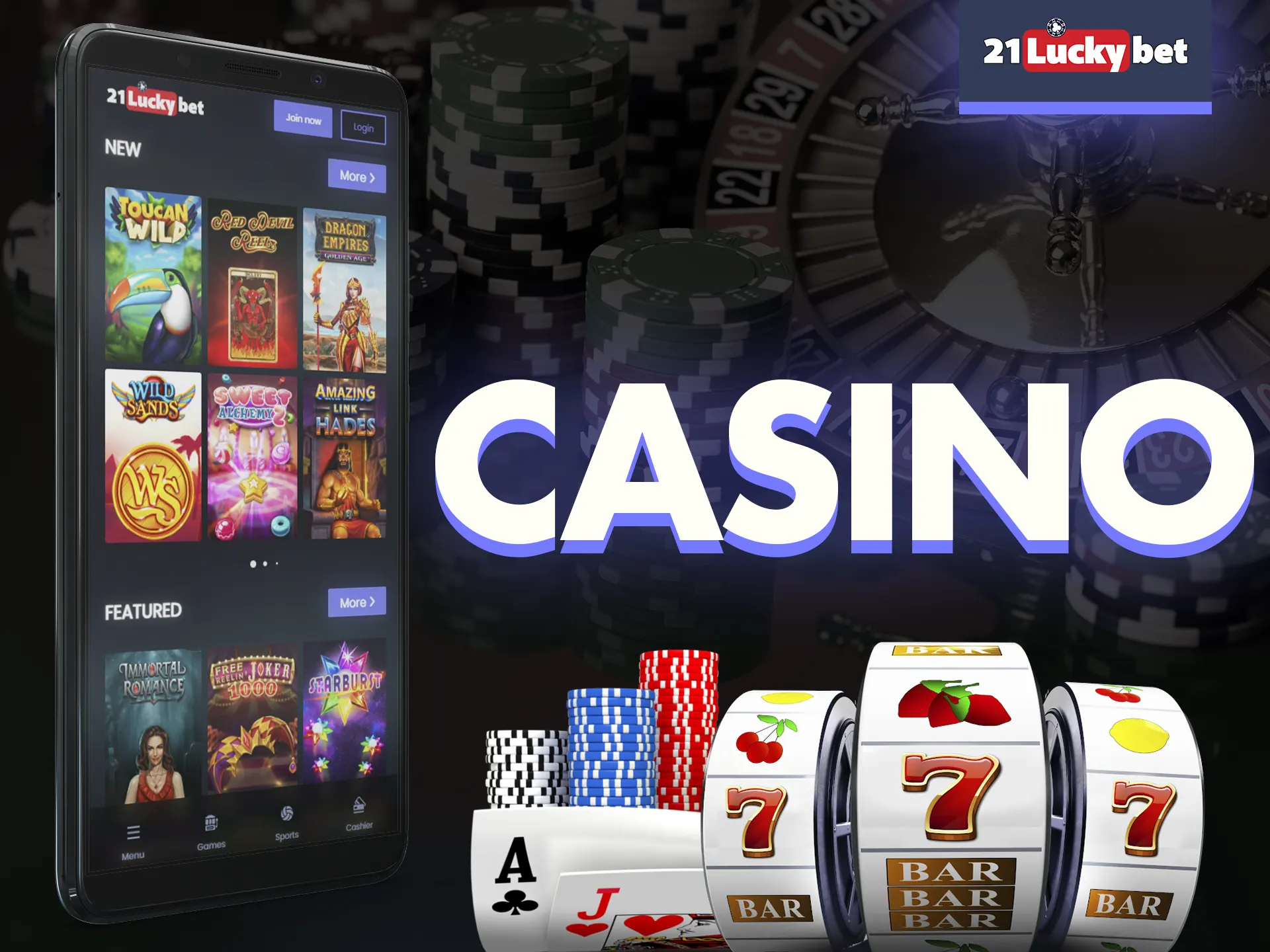 In 21luckybet app make sure you go to the casino.