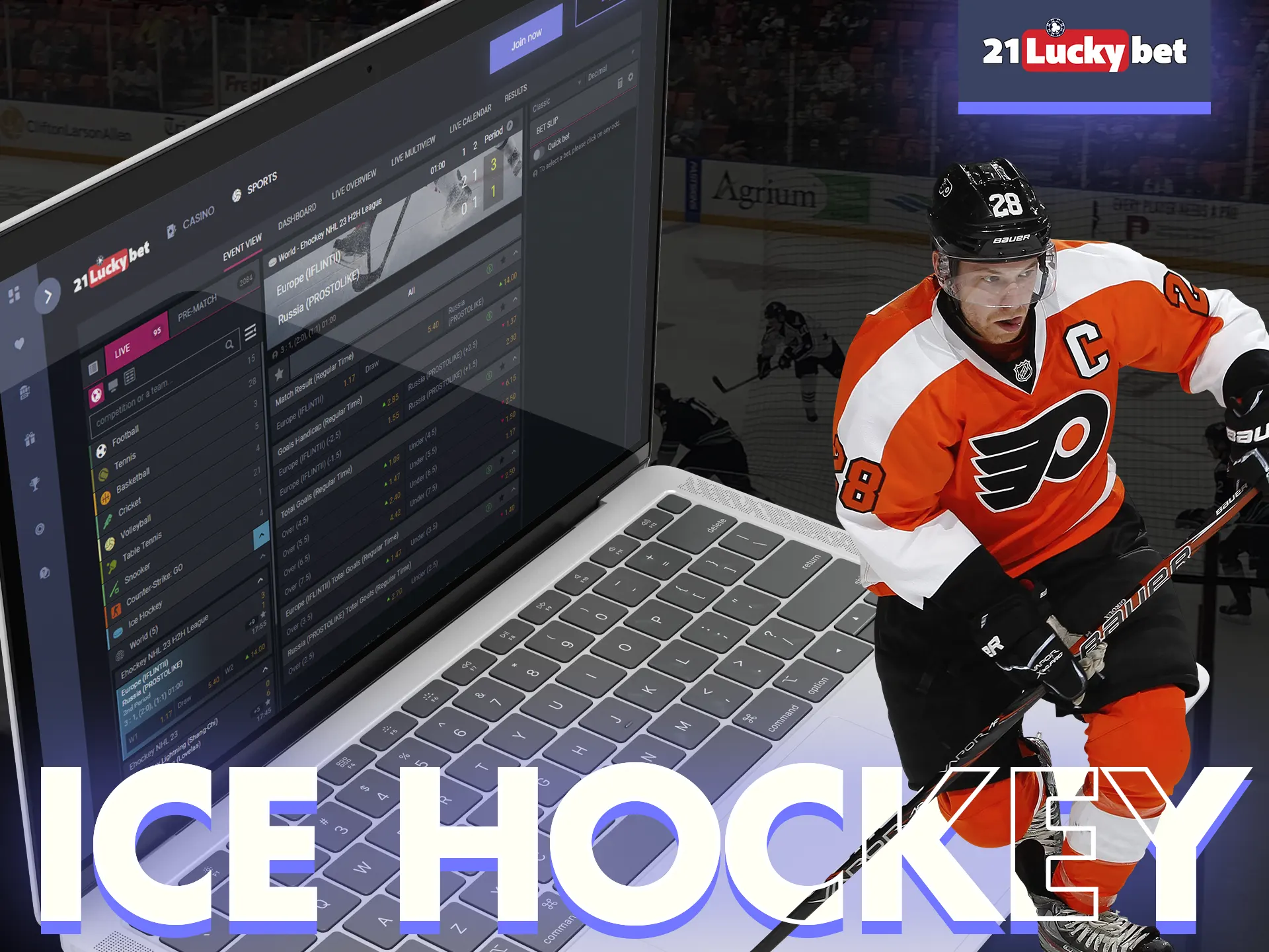 Bet on ice hockey with 21luckybet.