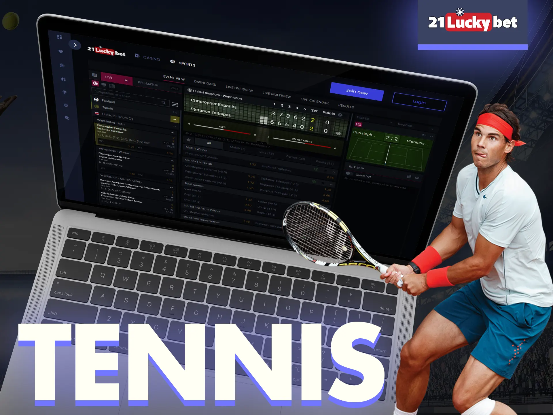 Bet on tennis with 21luckybet.