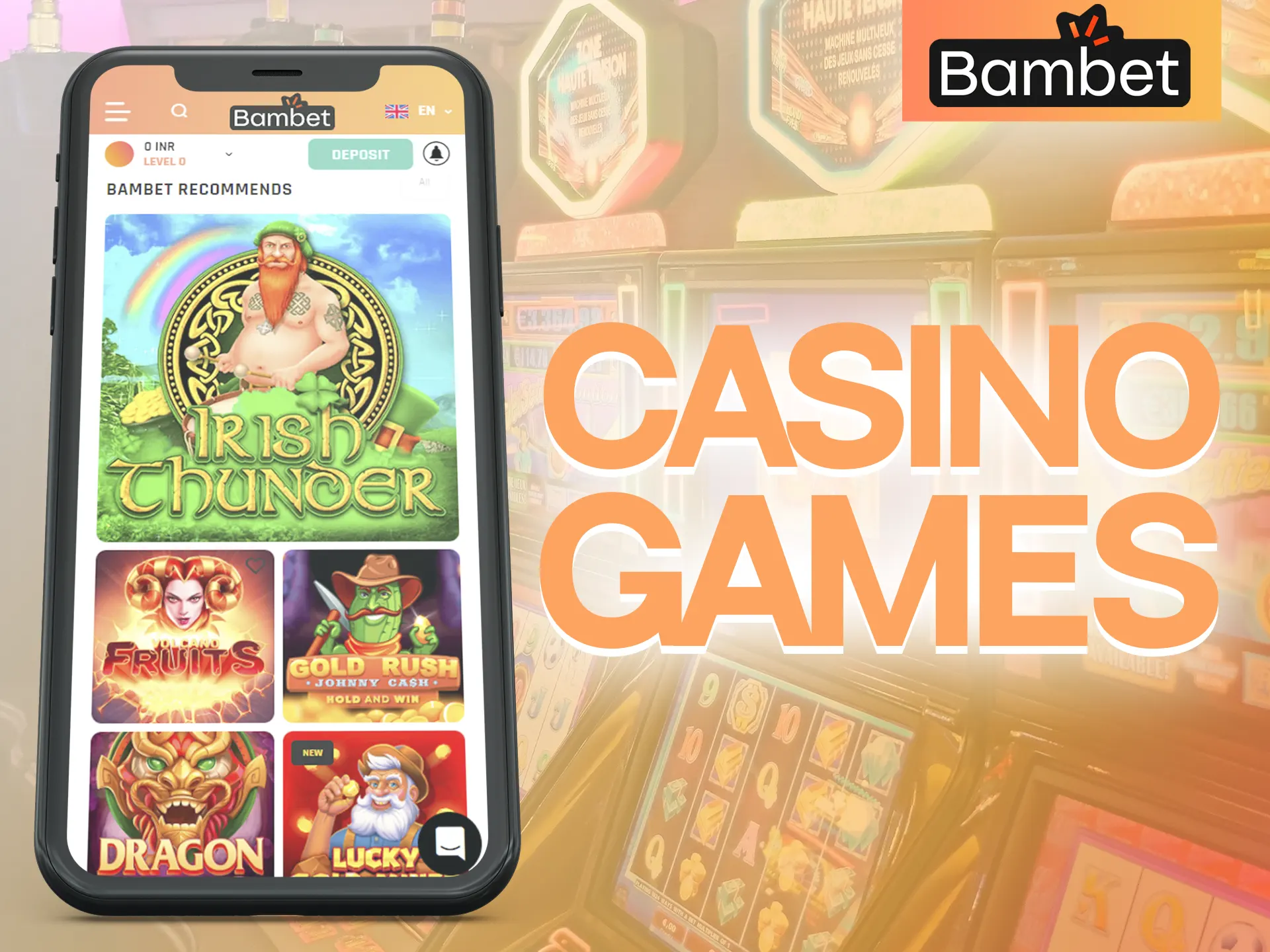 At Bambet app play the best casino games.