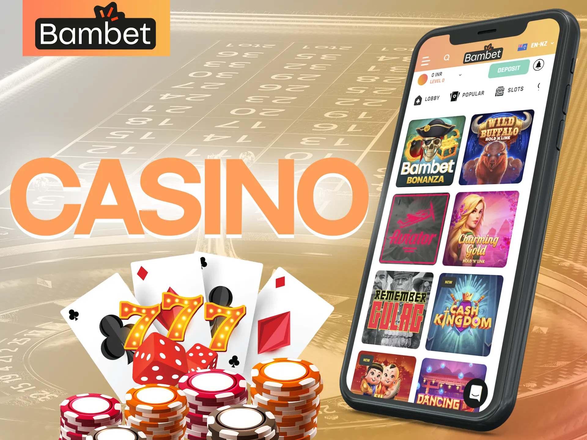 Be sure to visit the casino section of the Bambet app.