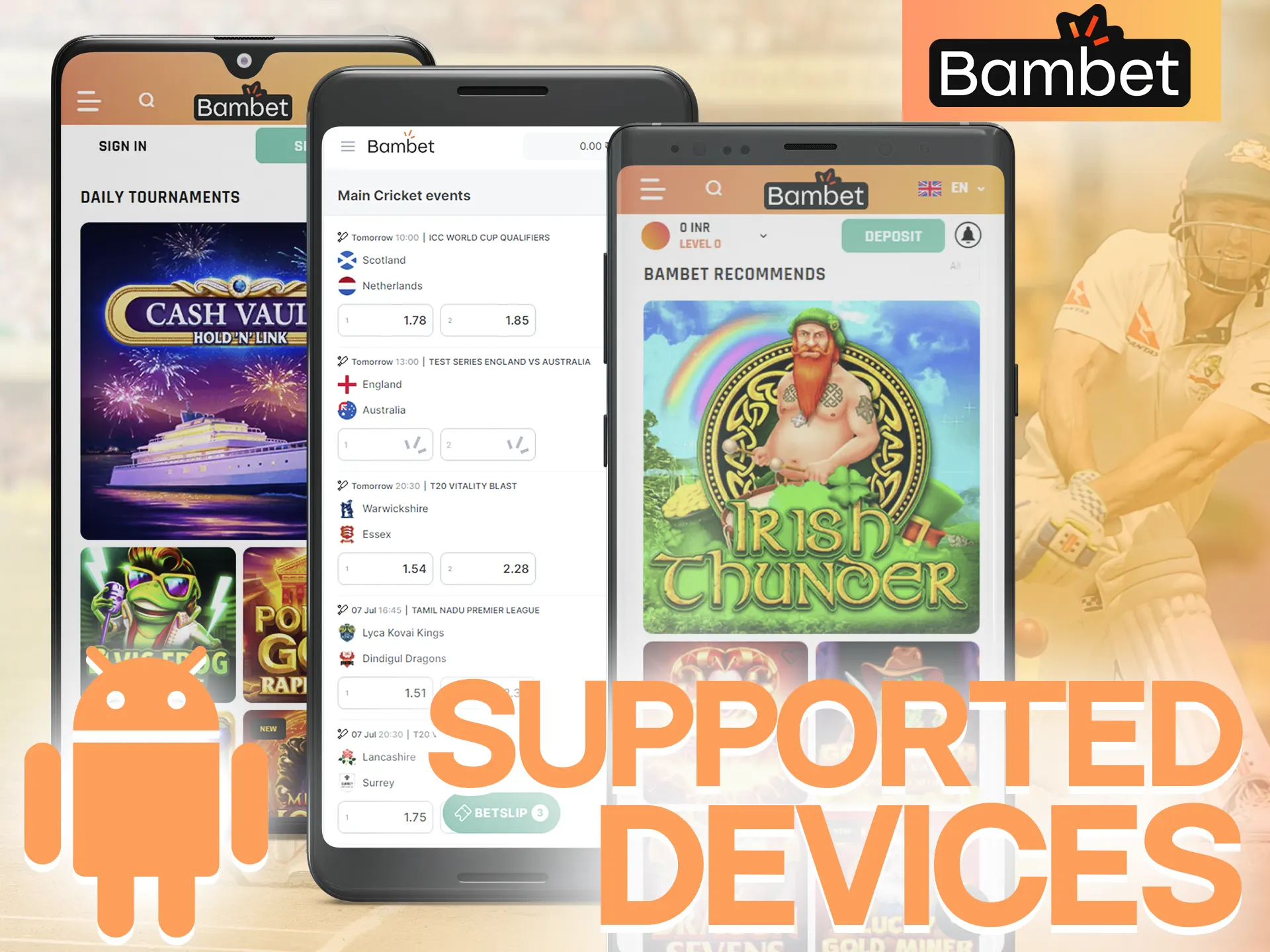 The Bambet app can be installed on a variety of Android devices.