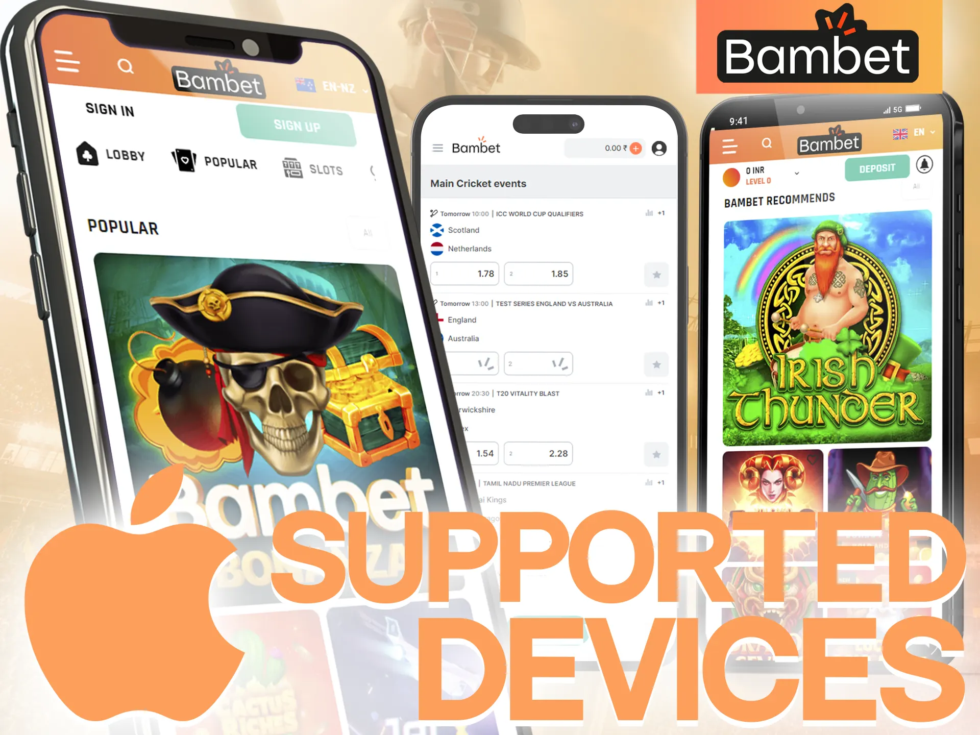 The Bambet app can be installed on a variety of devices with the iOS system.