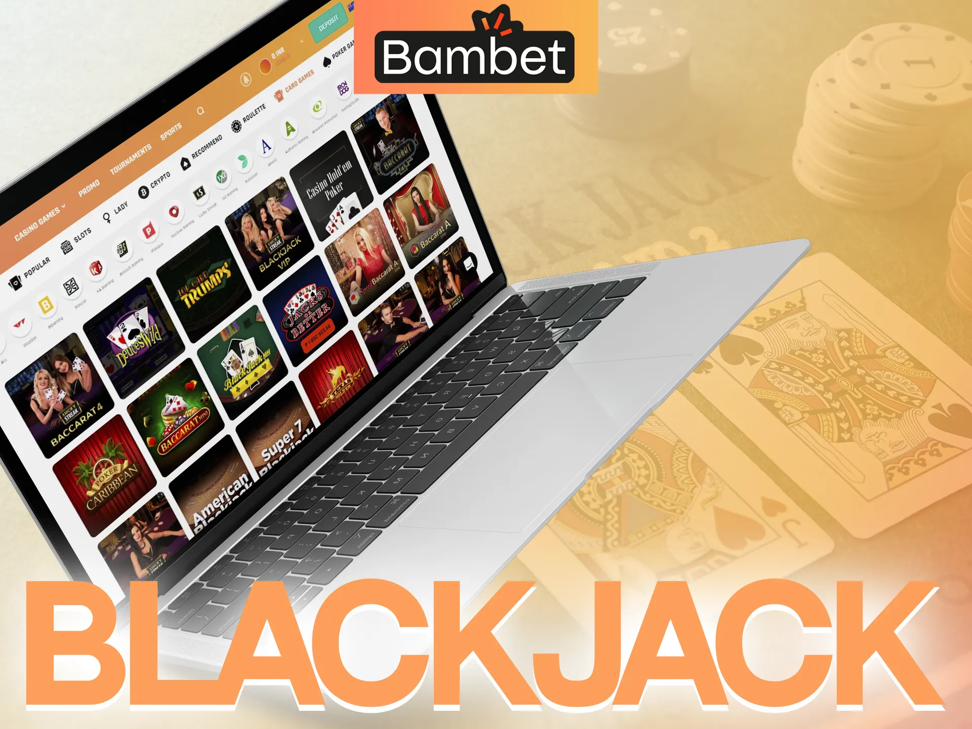 Play exciting blackjack on Bambet.