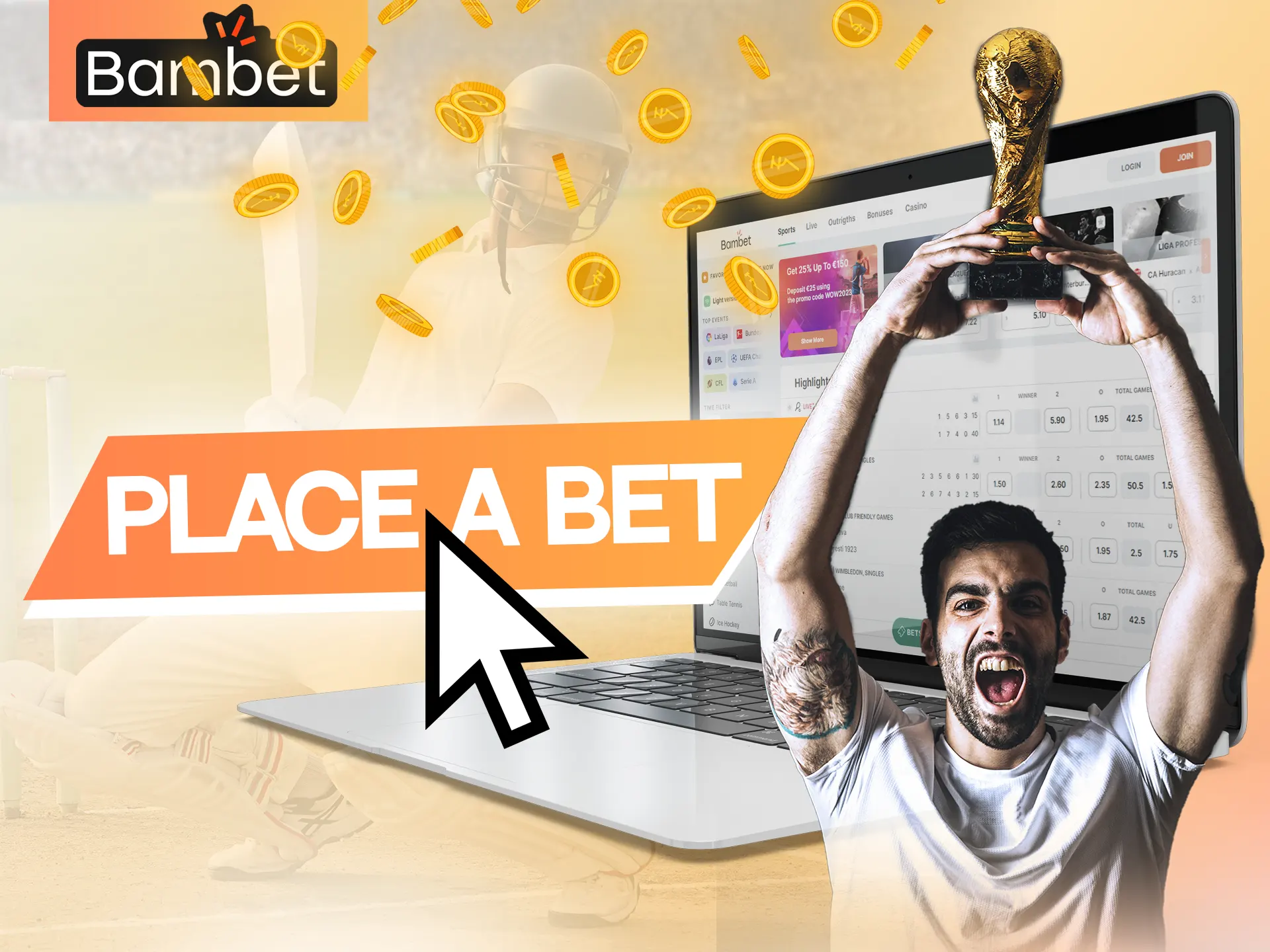 With this guide you will learn how to easily bet on sports on Bambet.