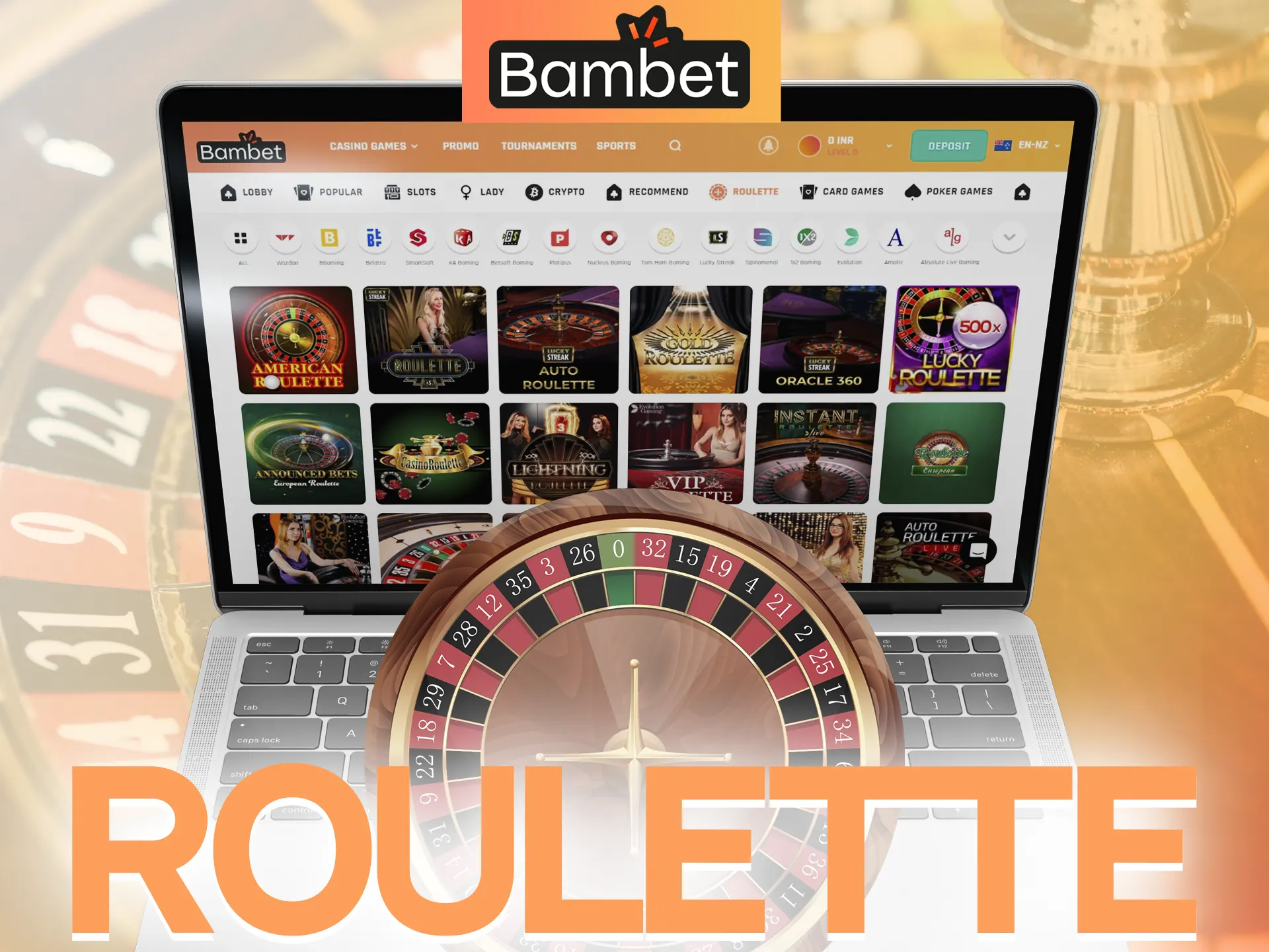 Try your luck at roulette on Bambet.