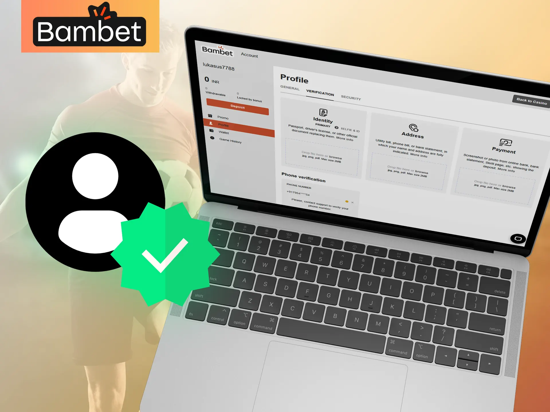 Complete a simple verification at Bambet.