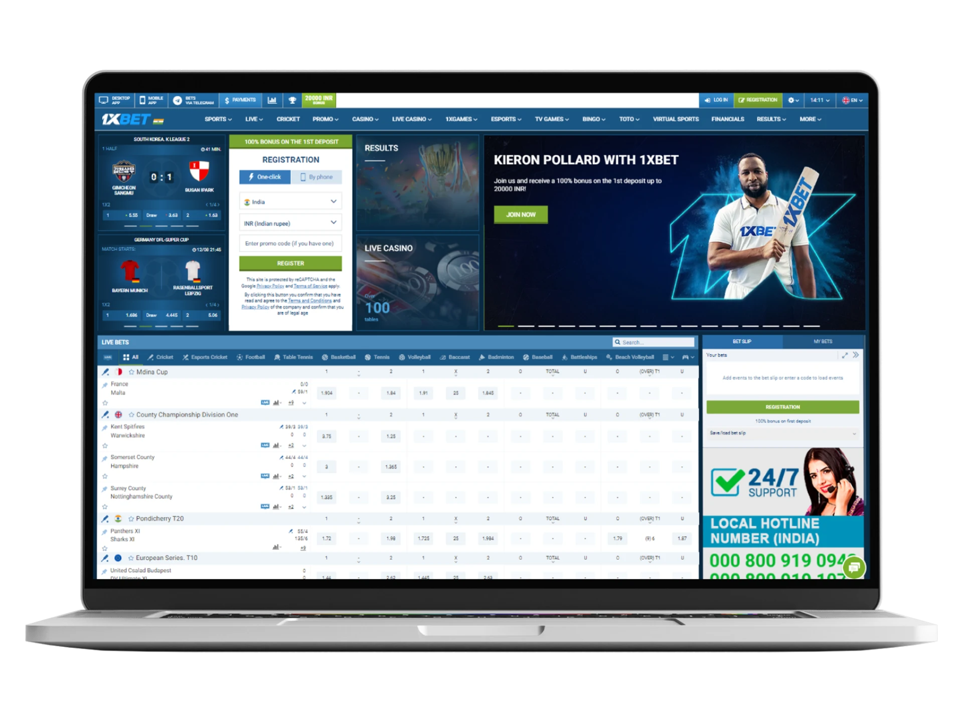 1xBet is one of the largest online betting sites.