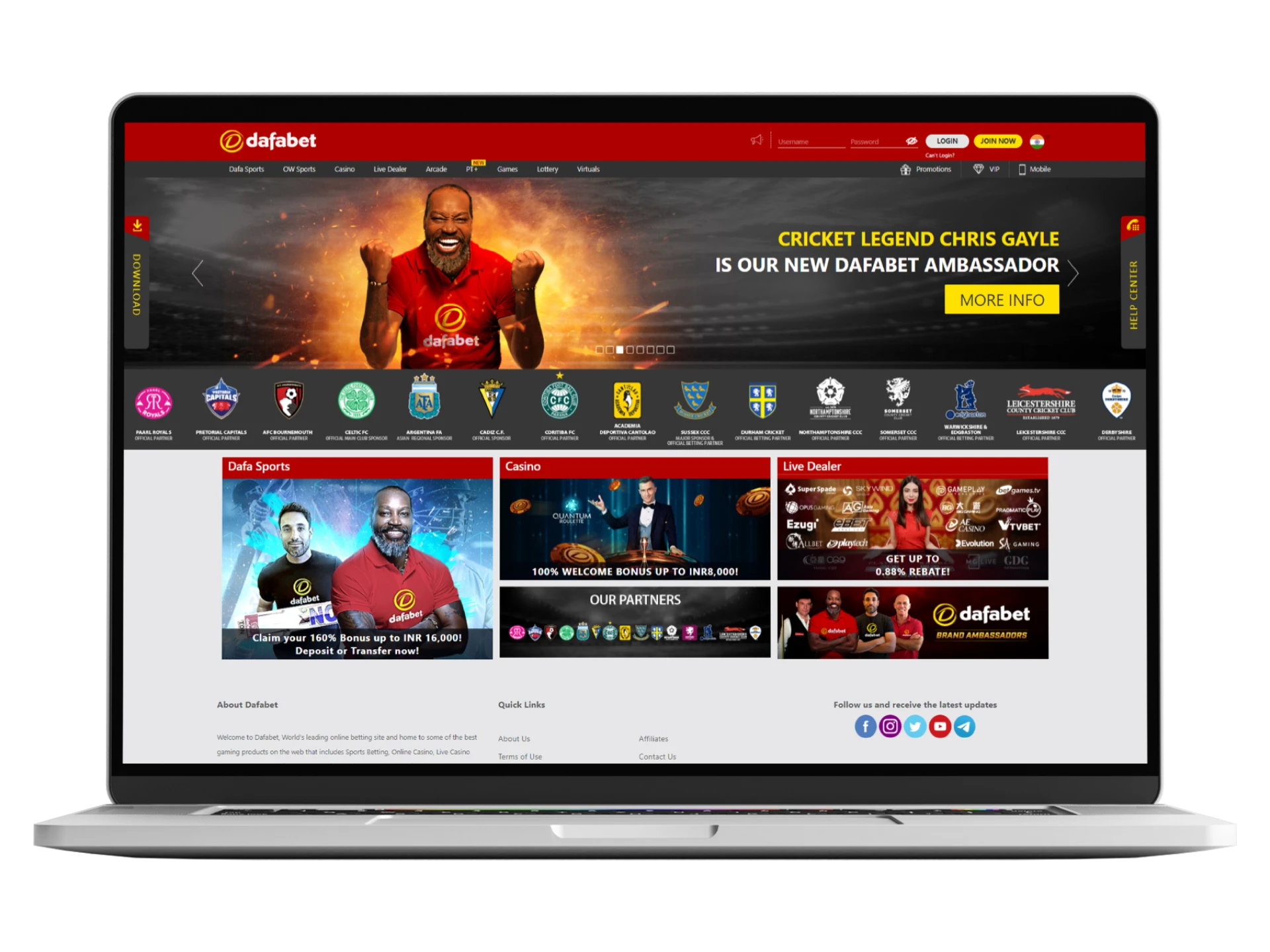 Dafabet has the widest cricket betting line.