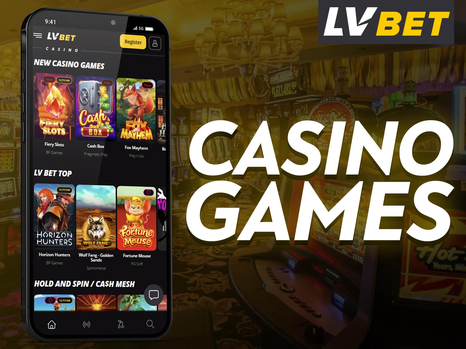 At LV Bet app play the best casino games.