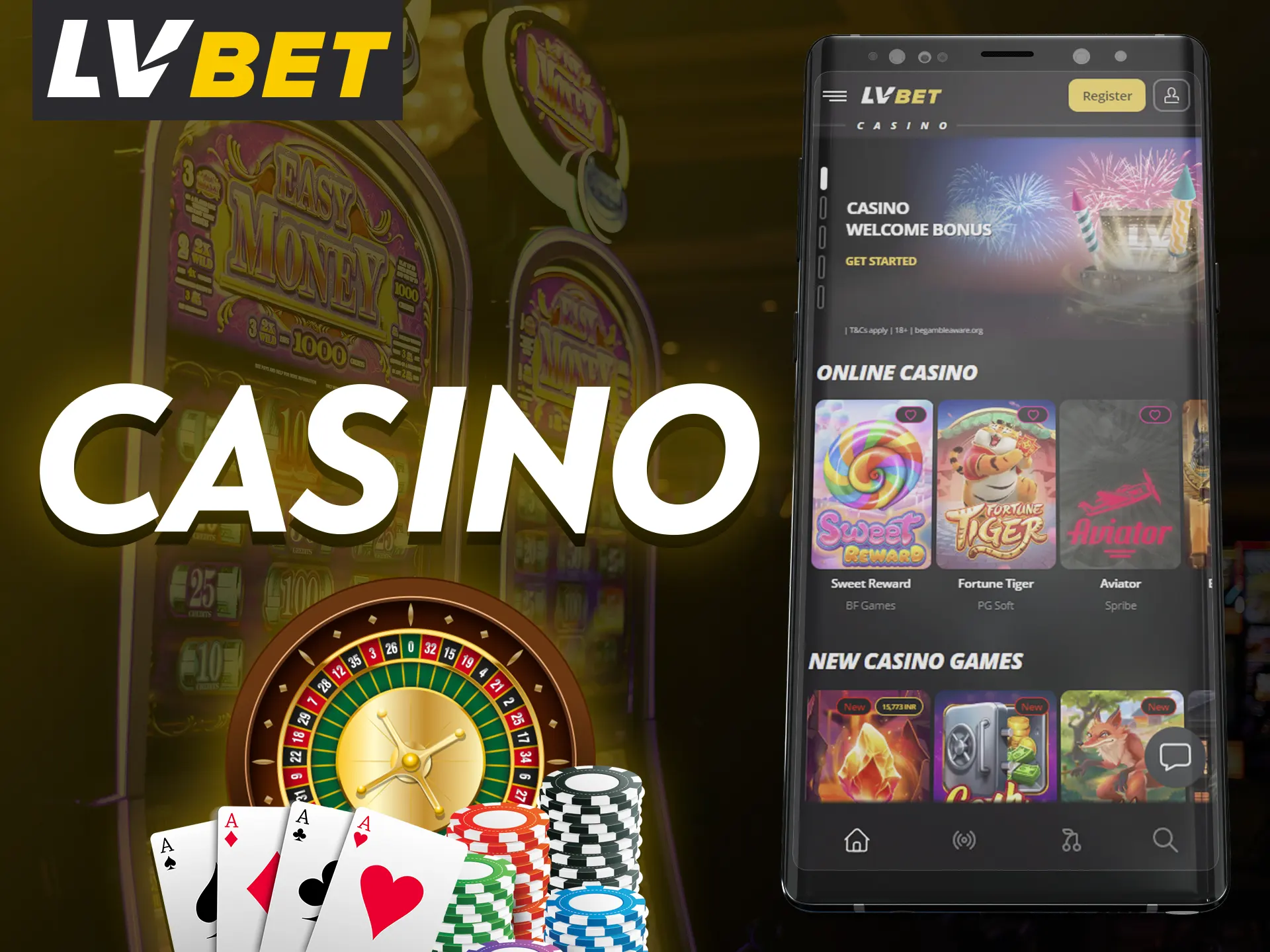 Be sure to visit the casino section of the LV Bet app.
