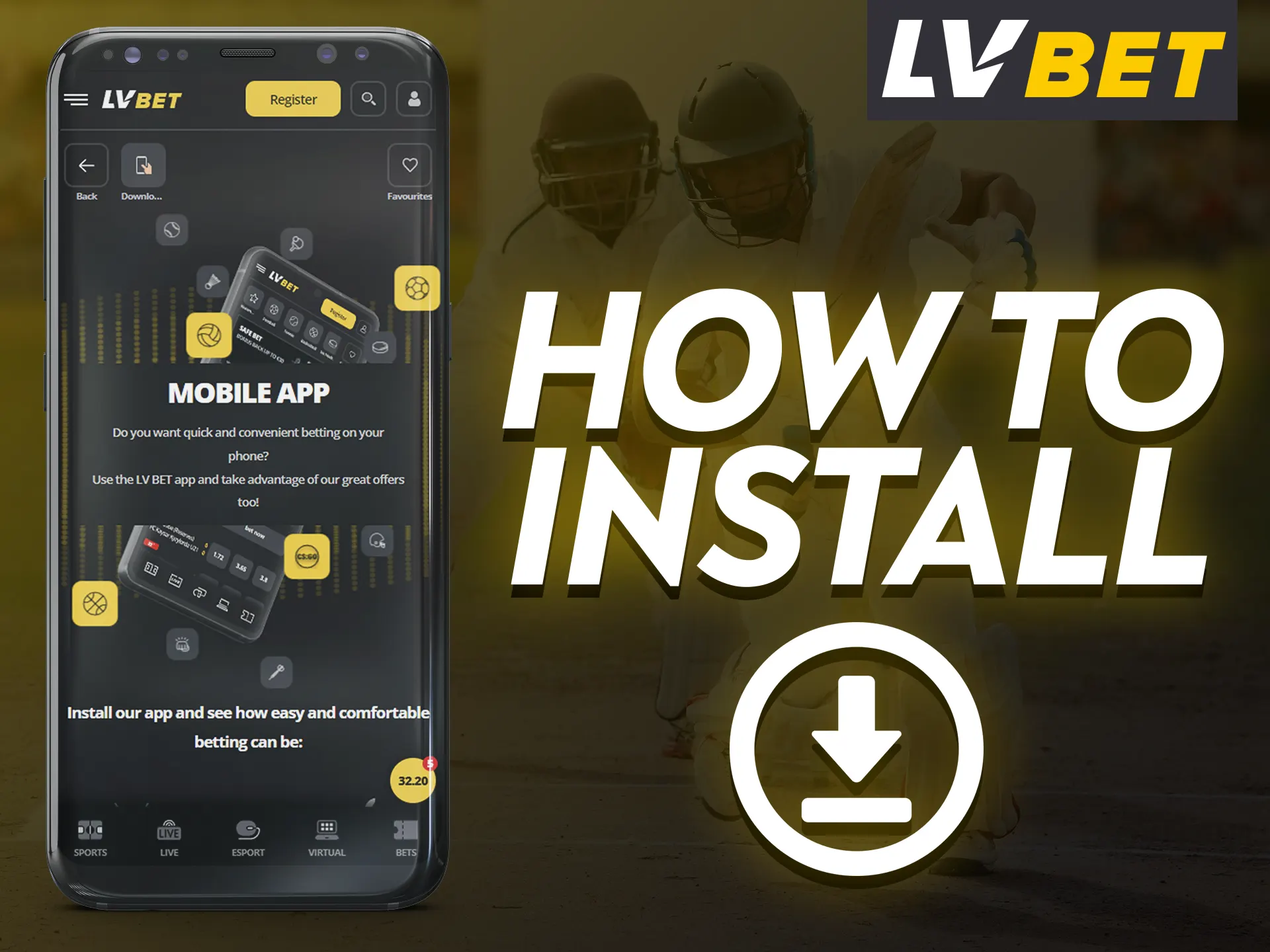 Install the LV Bet app with these instructions.