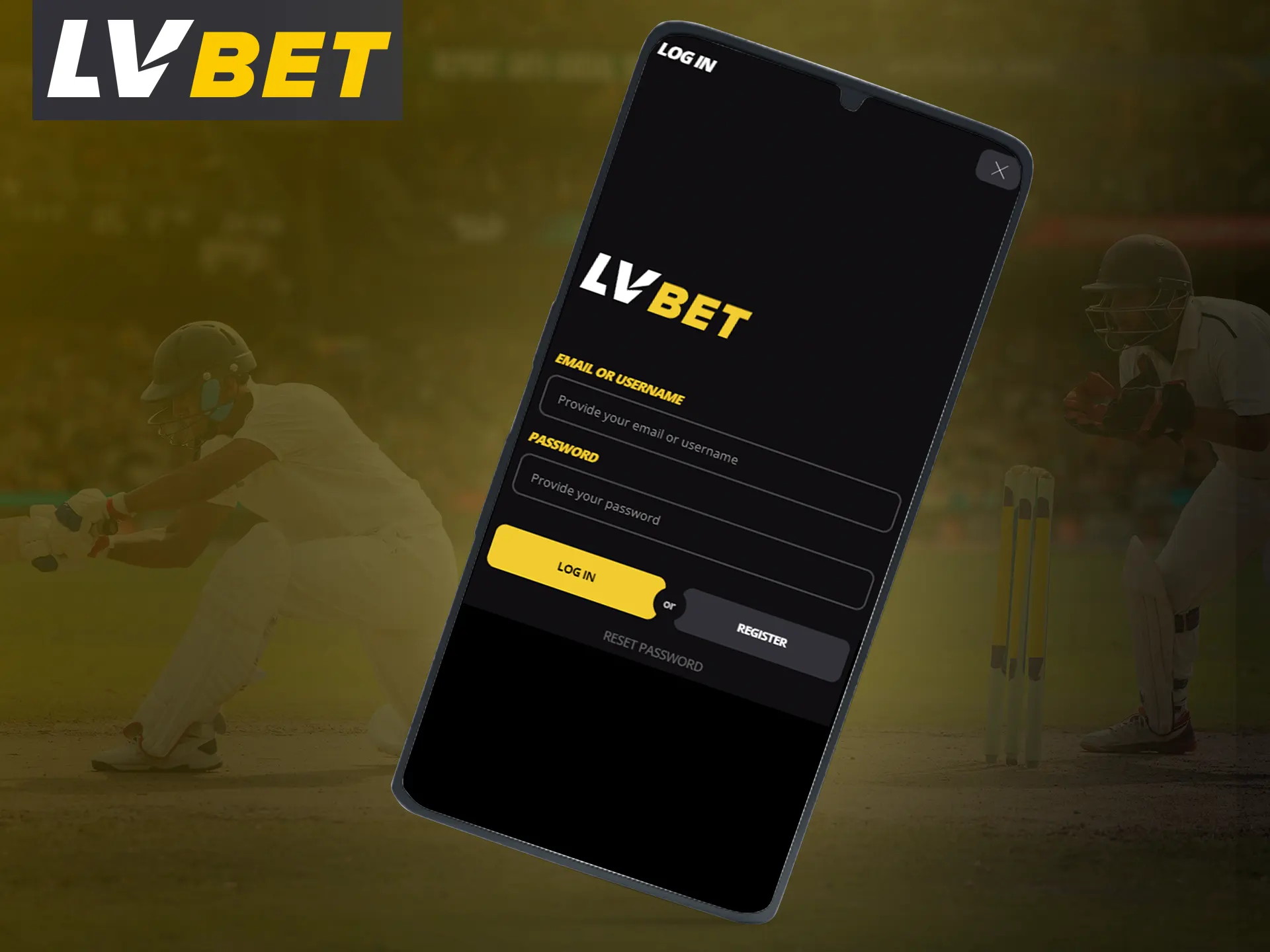 Log in to your account on the LV Bet app.