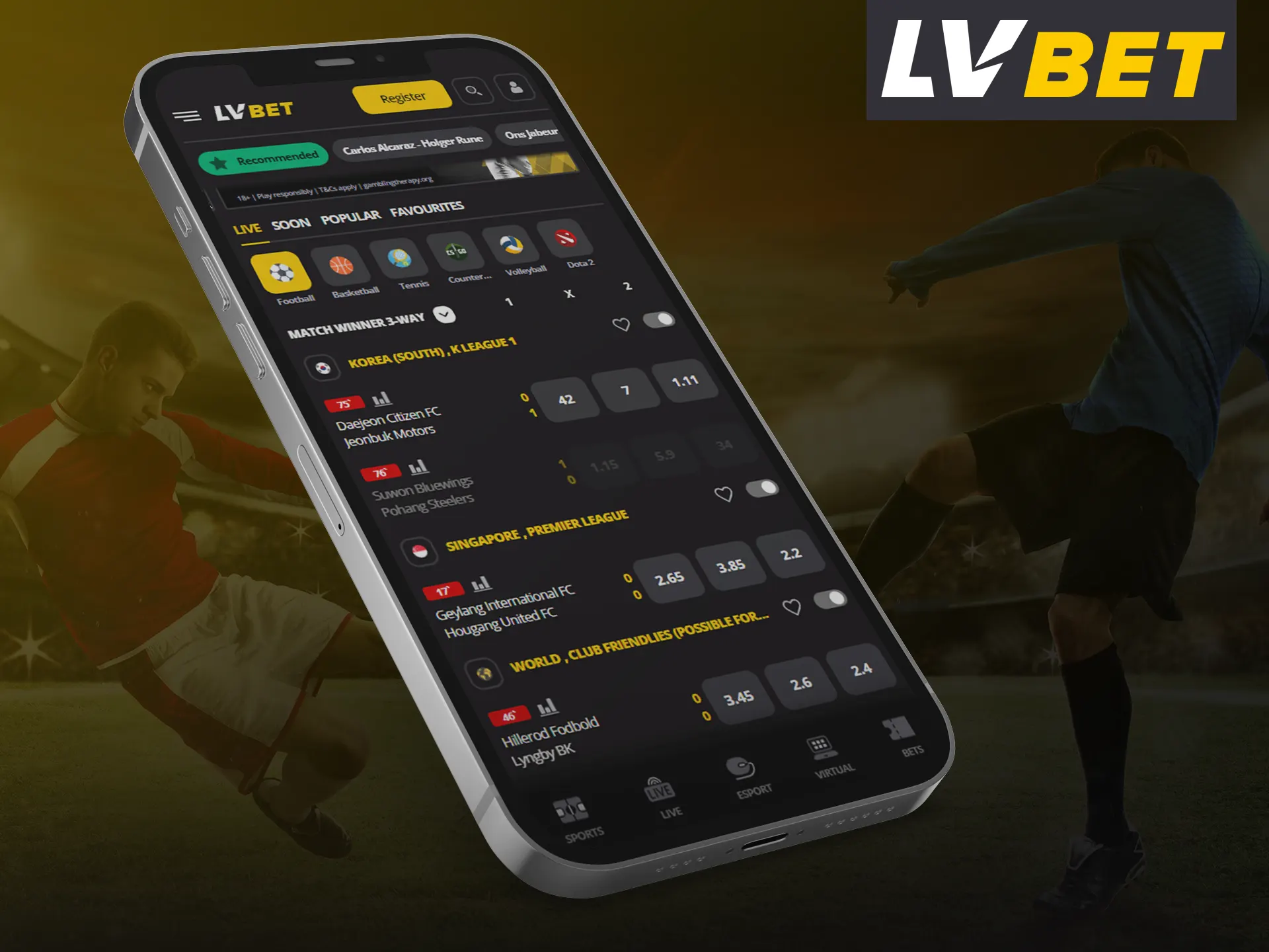 The LV Bet has a handy mobile version of the site.