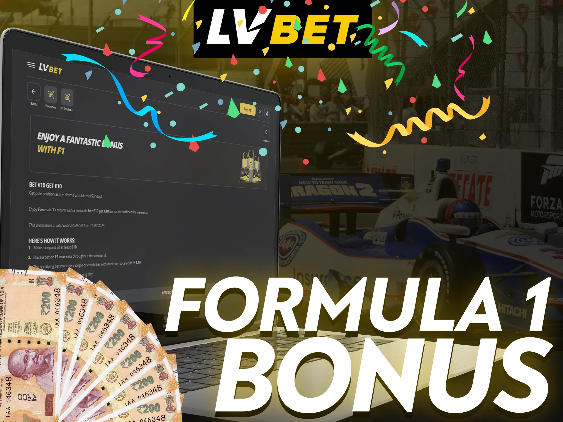 At LV Bet use the Formula 1 betting bonus.
