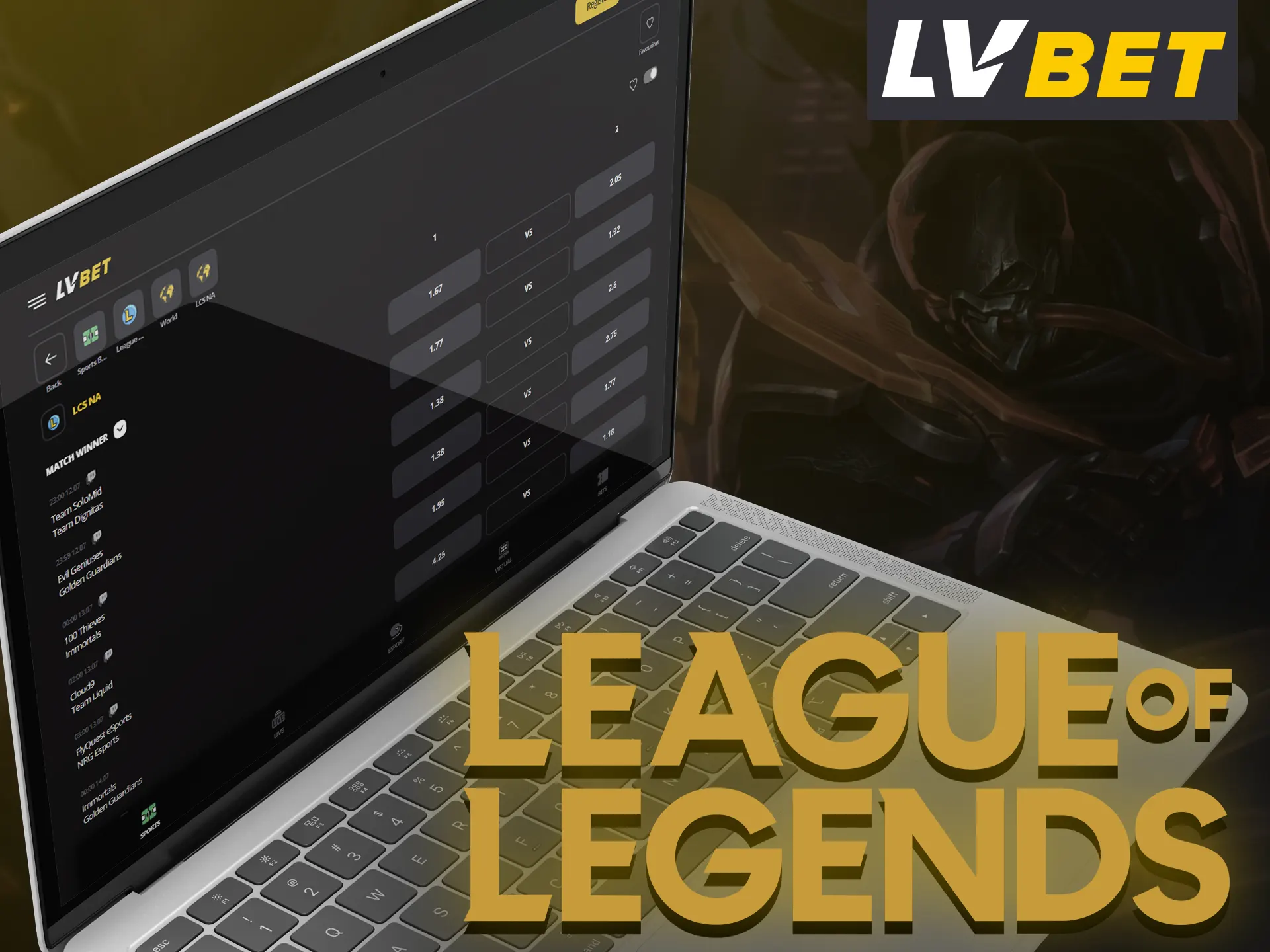 Place your bet on the League of Legends tournament at LV Bet.